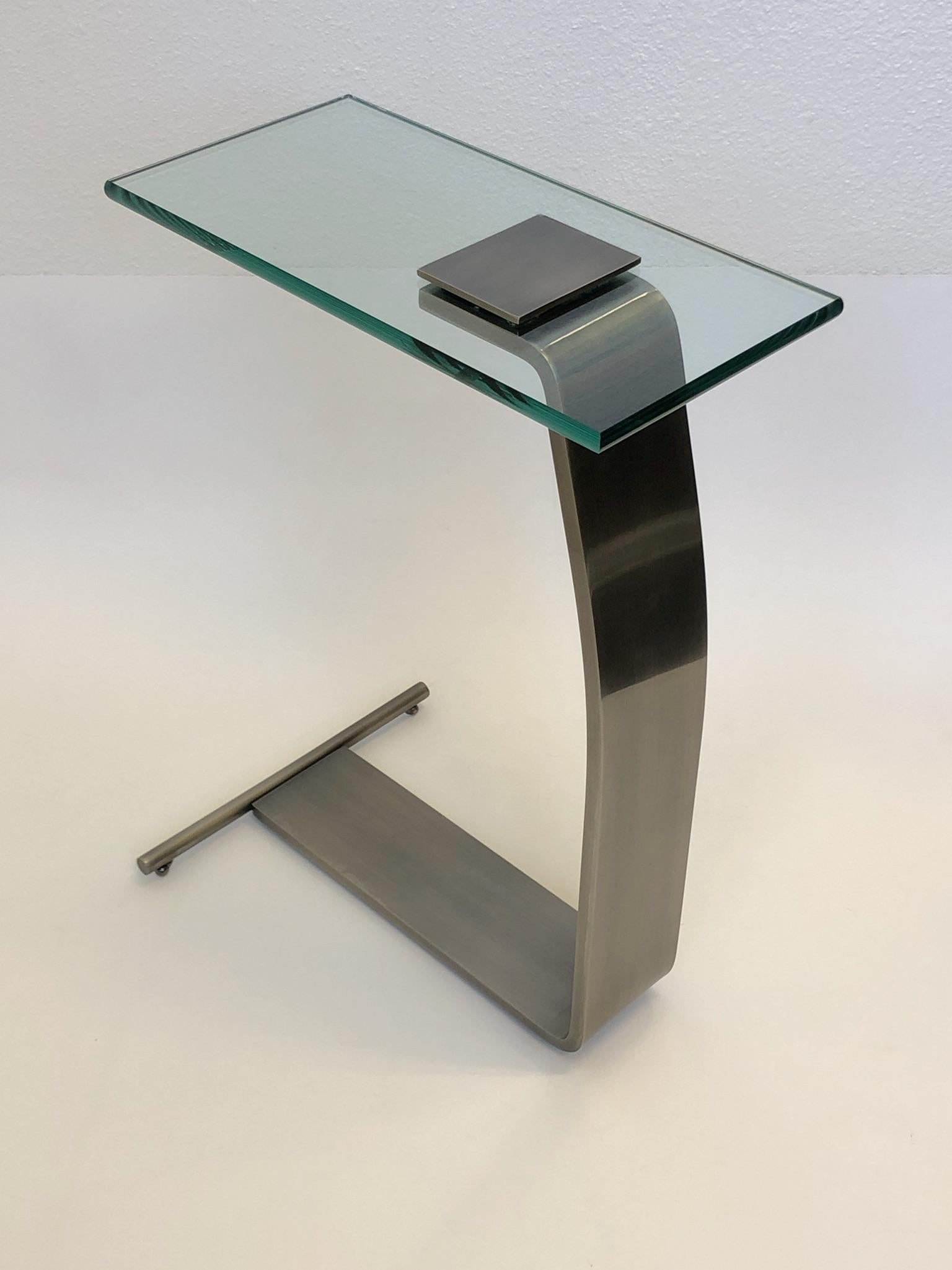 Stainless Steel and Glass Occasional Table by Design Institute of America 4