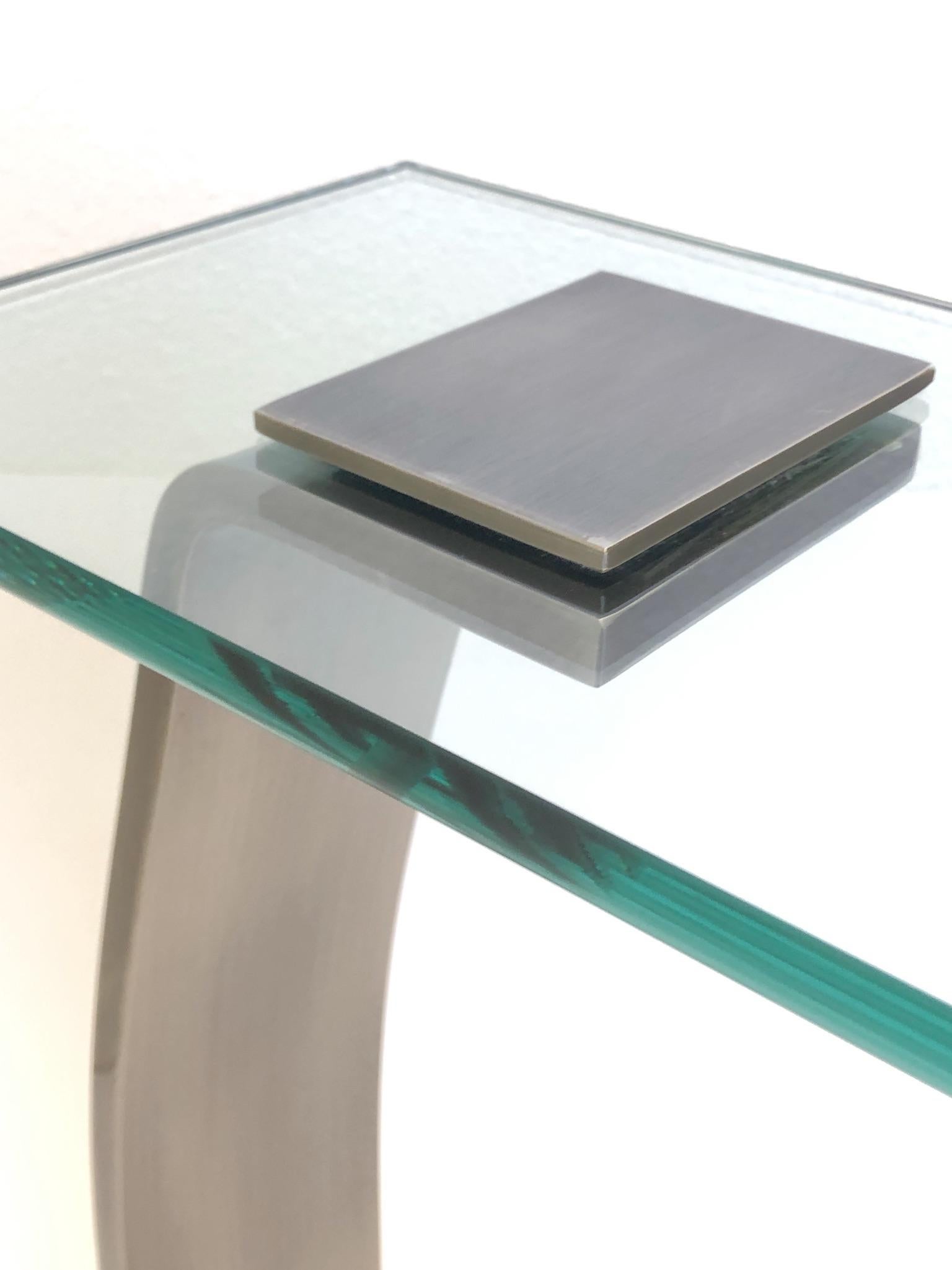 Stainless Steel and Glass Occasional Table by Design Institute of America 3