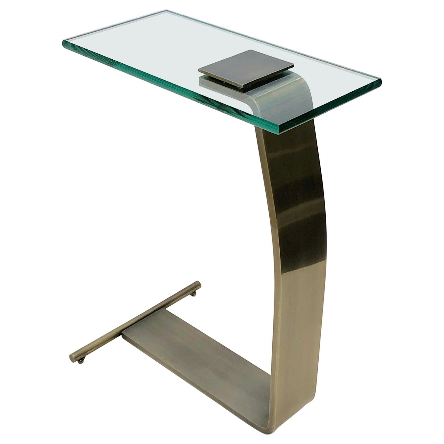 Stainless Steel and Glass Occasional Table by Design Institute of America