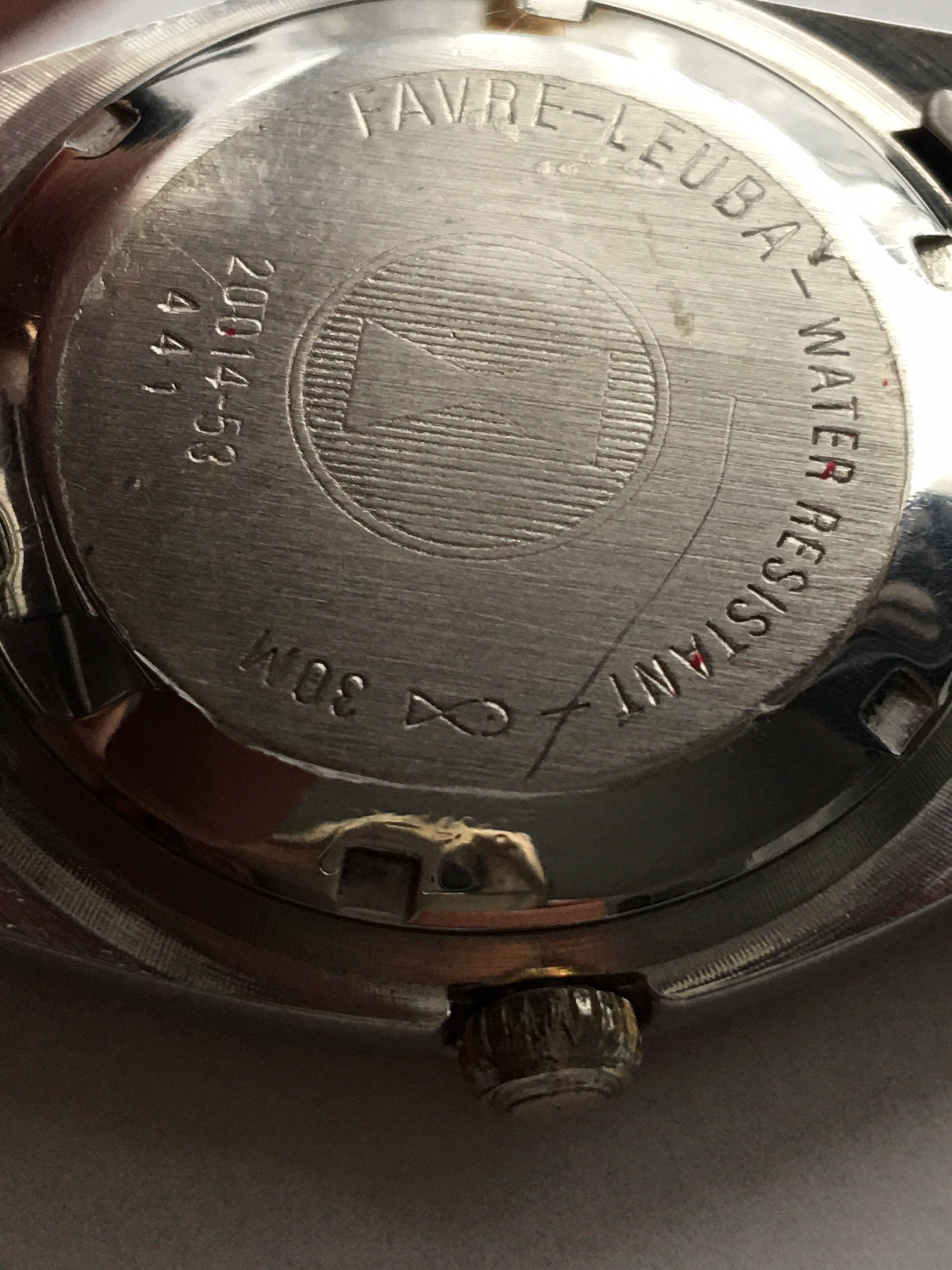 Edelstahl 1970er Jahre Vintage Favre-Leuba 25 Juwelen Automatikuhr im Angebot 8
