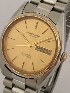 Stainless Steel 1970s Vintage Favre-Leuba 25 Jewels Automatic Watch