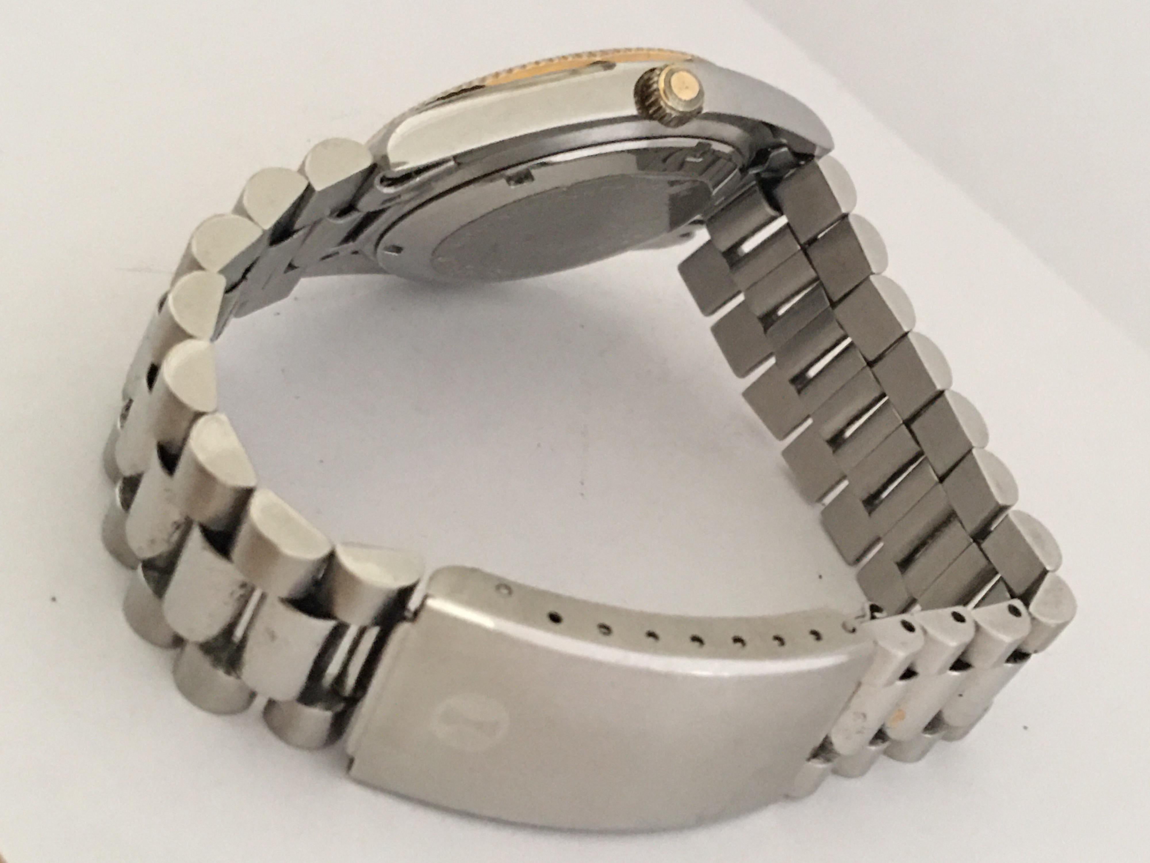 Edelstahl 1970er Jahre Vintage Favre-Leuba 25 Juwelen Automatikuhr im Angebot 4