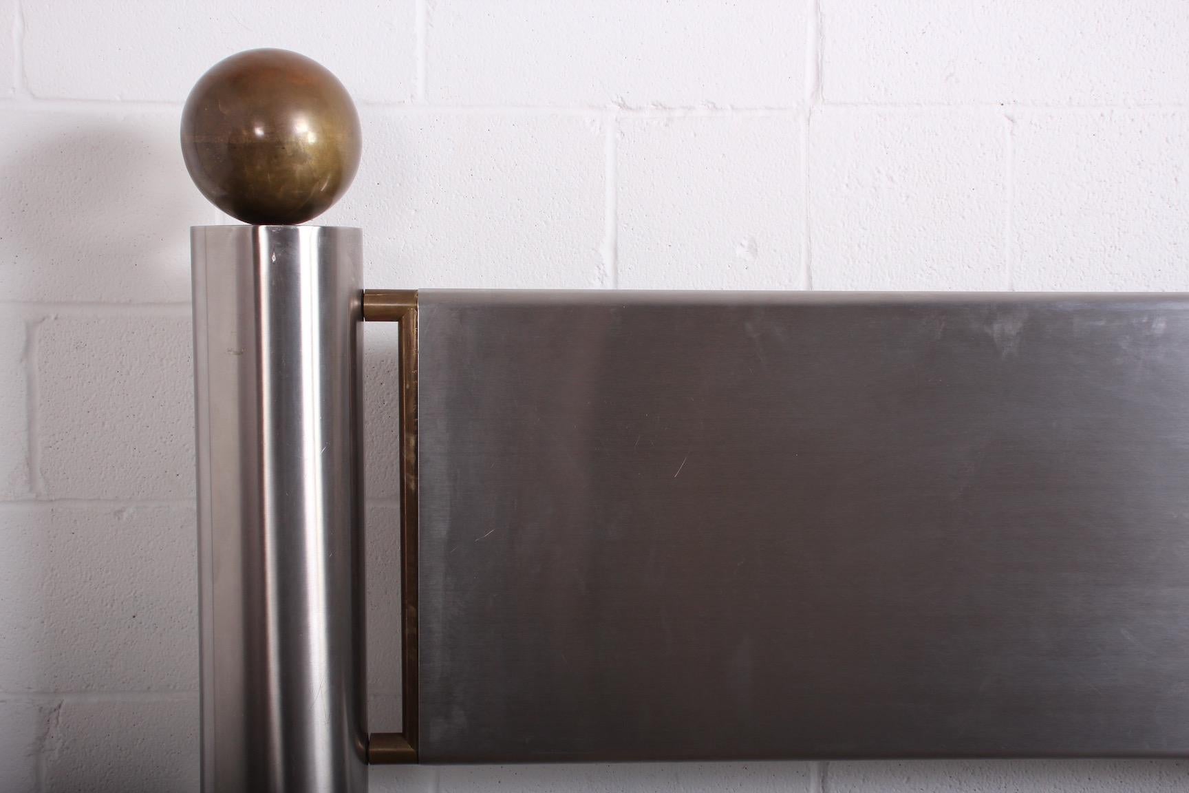 Late 20th Century Stainless Steel and Brass Bed