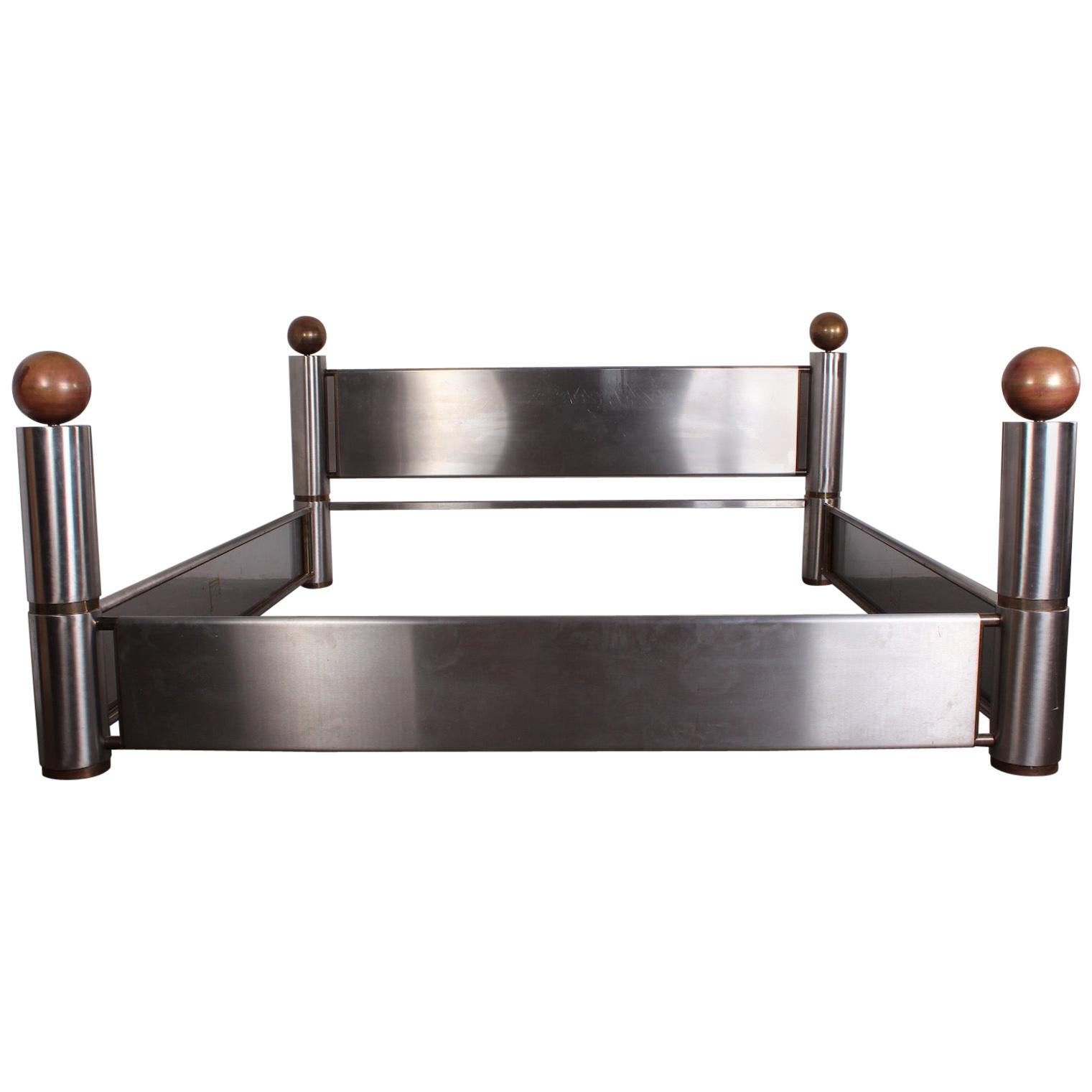 Stainless Steel and Brass Bed