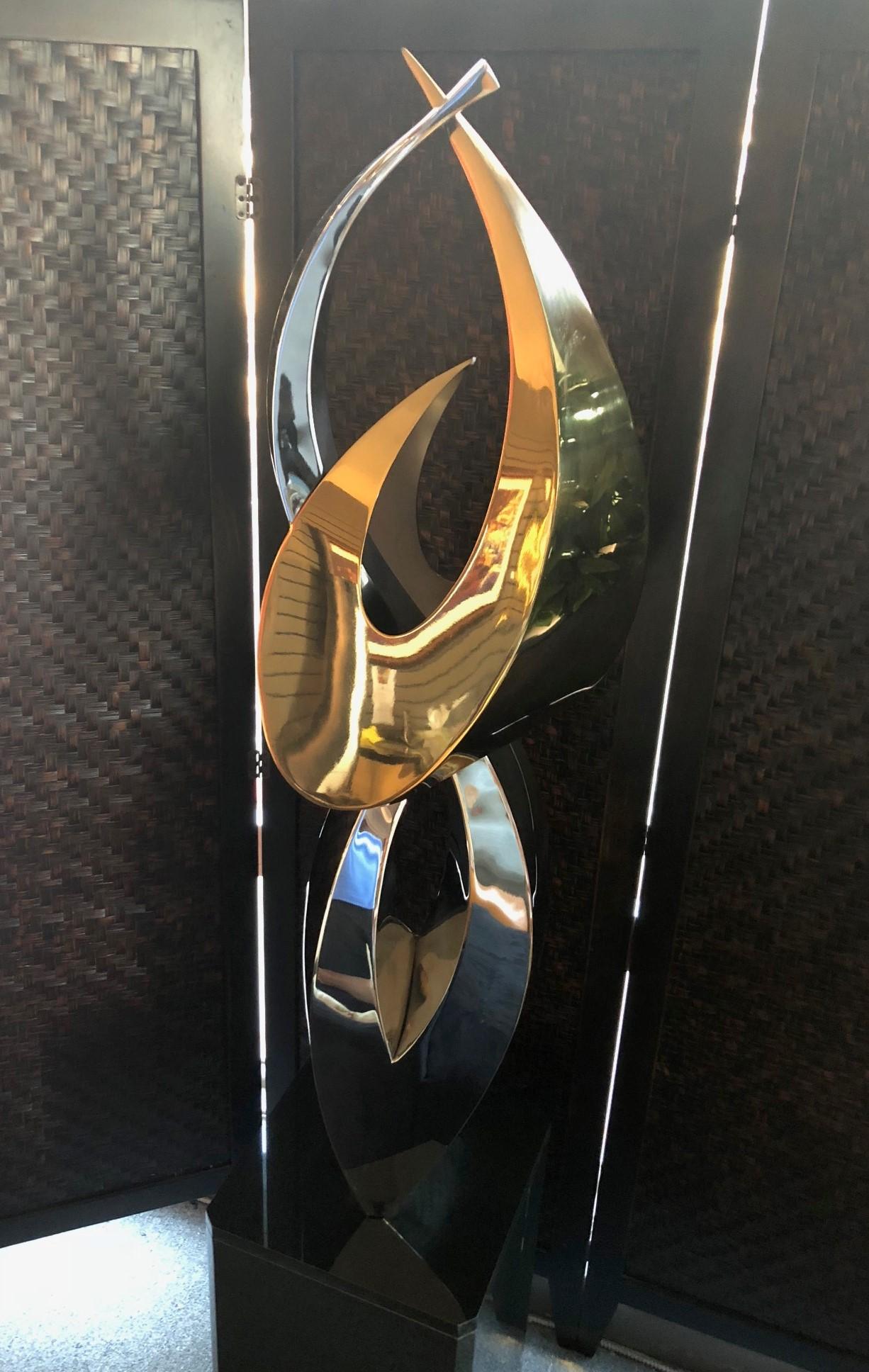 Stainless Steel and Bronze Sculpture 