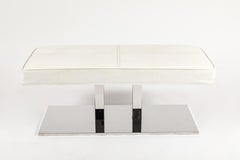 Stainless Steel and Faux Leather Bench by Philippe Starck