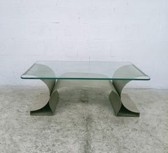 Stainless Steel and Glass Coffee Table by Francois Monnet for Kappa 70s