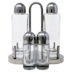 Used Stainless Steel and Glass Cruet Set by Ettore Sottsass for Alessi 