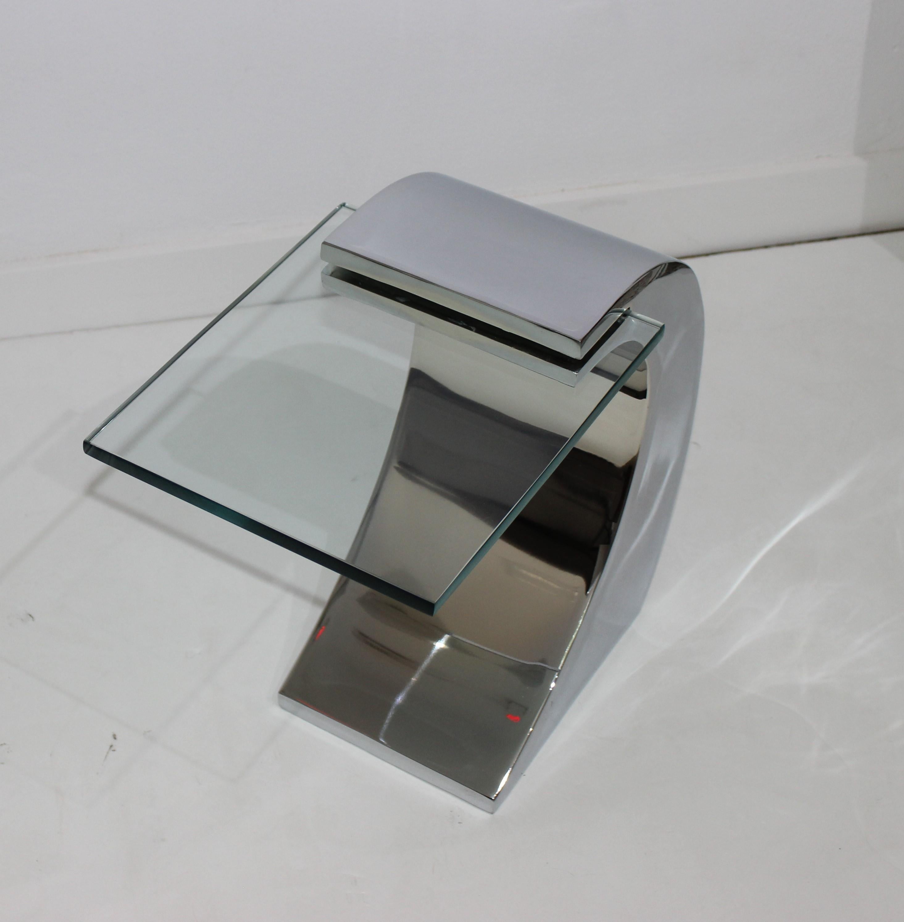 Stainless Steel and Glass Drinks Table 3