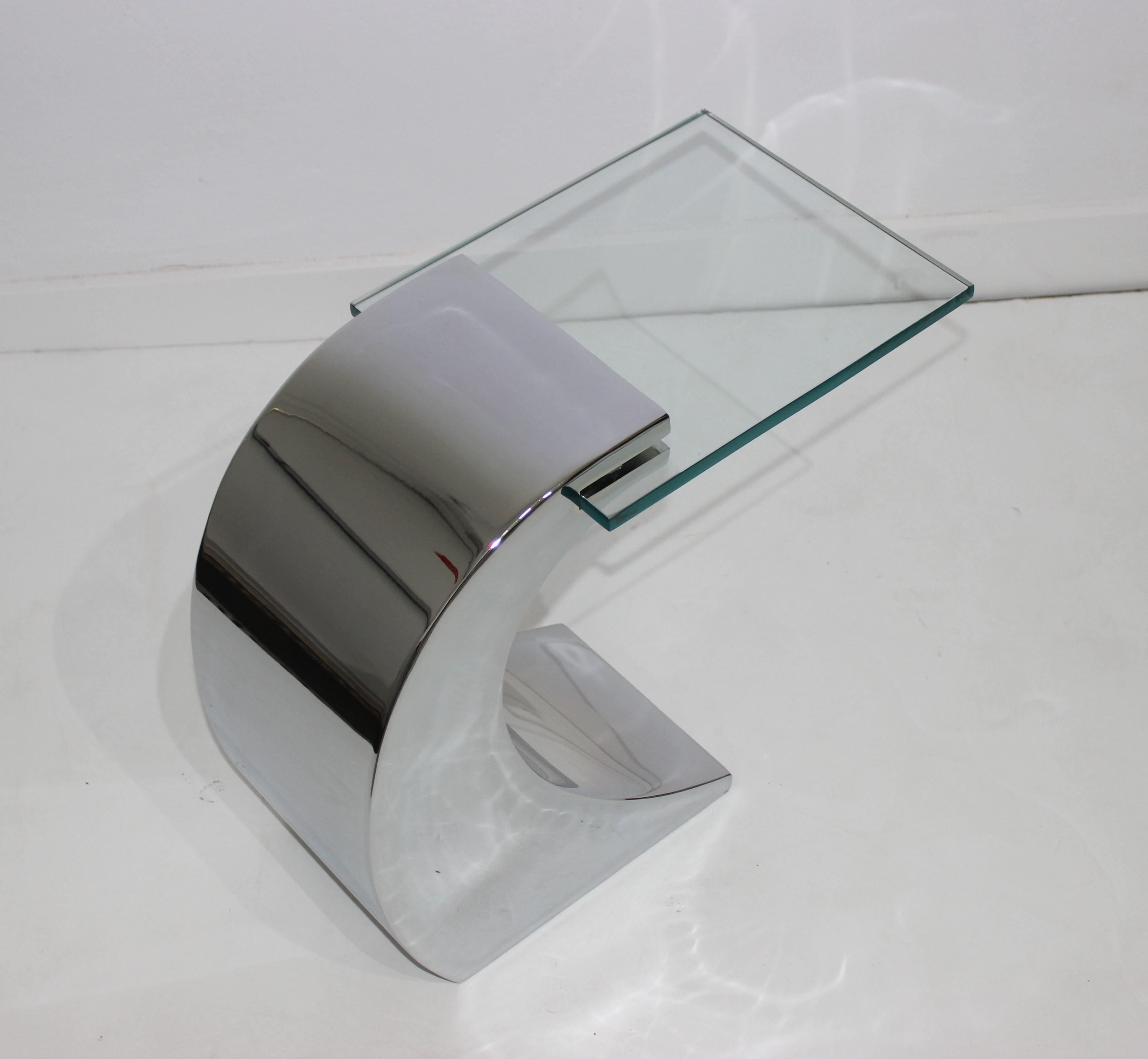 Stainless Steel and Glass Drinks Table 4