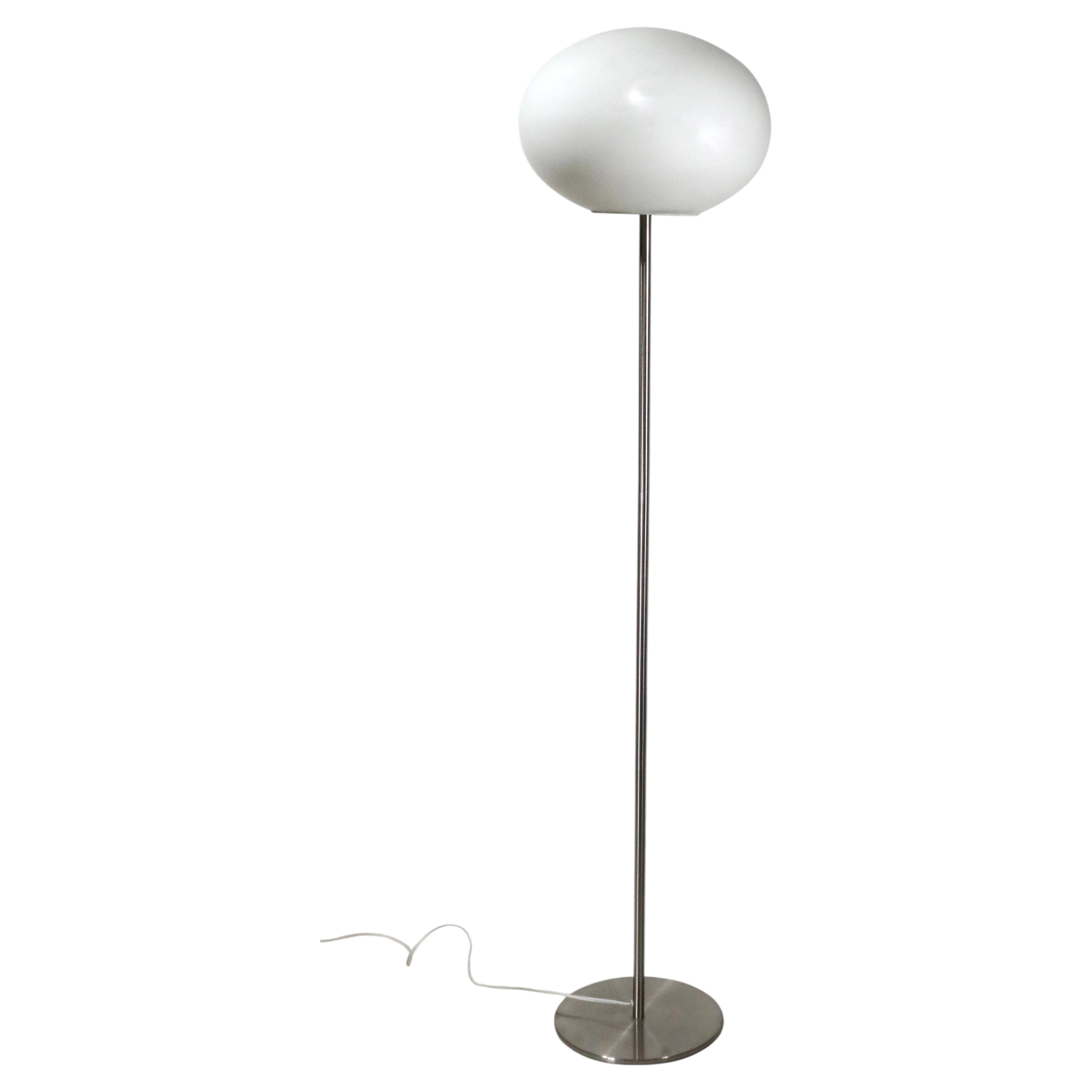 Stainless Steel and Glass Sphere Top Floor Lamp att. to Matteo Thun for Leucos