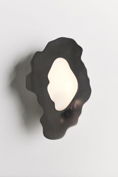 Applique da parete in acciaio inossidabile e vetro, design organico