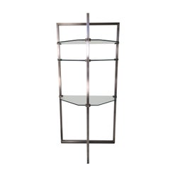 Stainless Steel and Glass Wall Shelf, Bookcase by Peter Ghyzy.  FINAL SALE