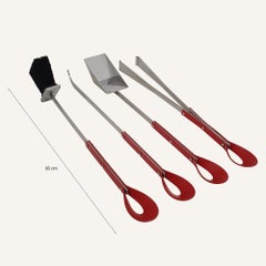 Stainless steel and leather Fireplace Tools Sets FELUS
