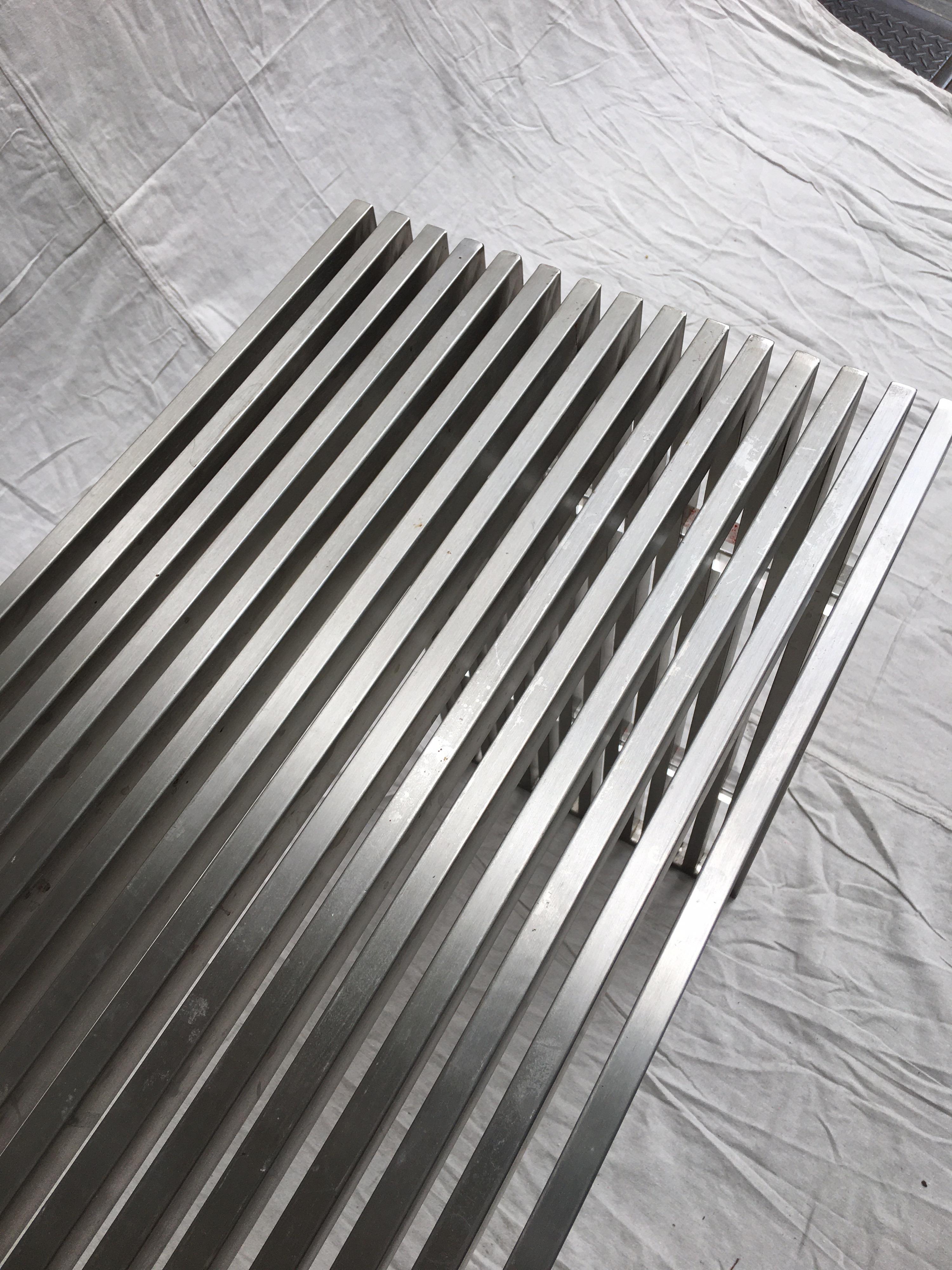 Stainless Steel and Lucite Slat Console 3