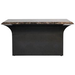 Stainless Steel and Marble Console Table by Sally Sirkin Lewis