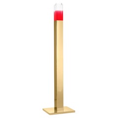 Lampada da terra in acciaio inossidabile e plexiglass di Ghidini, 1961, Italia