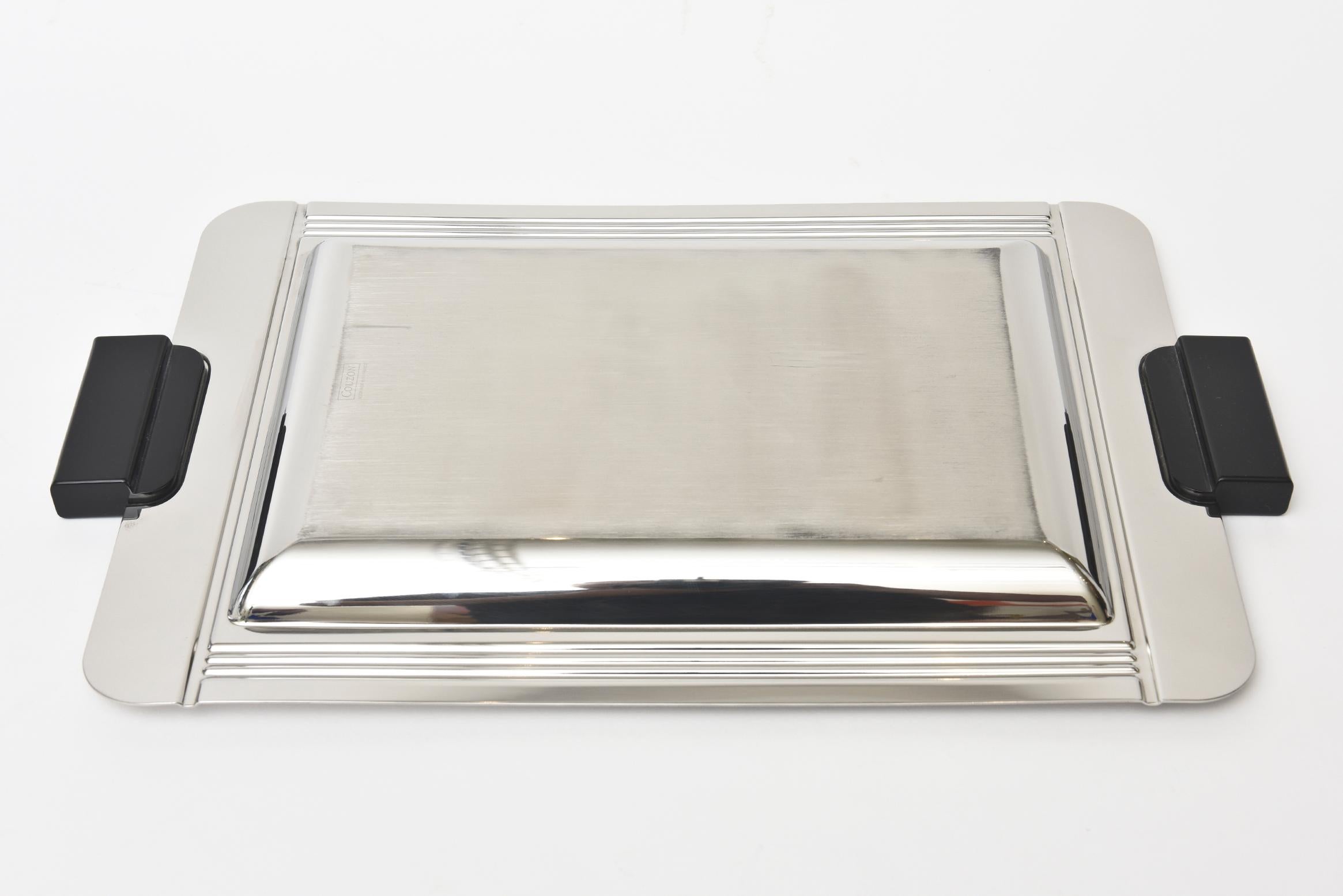 Stainless Steel and Resin Art Deco Tray Barware, French 2