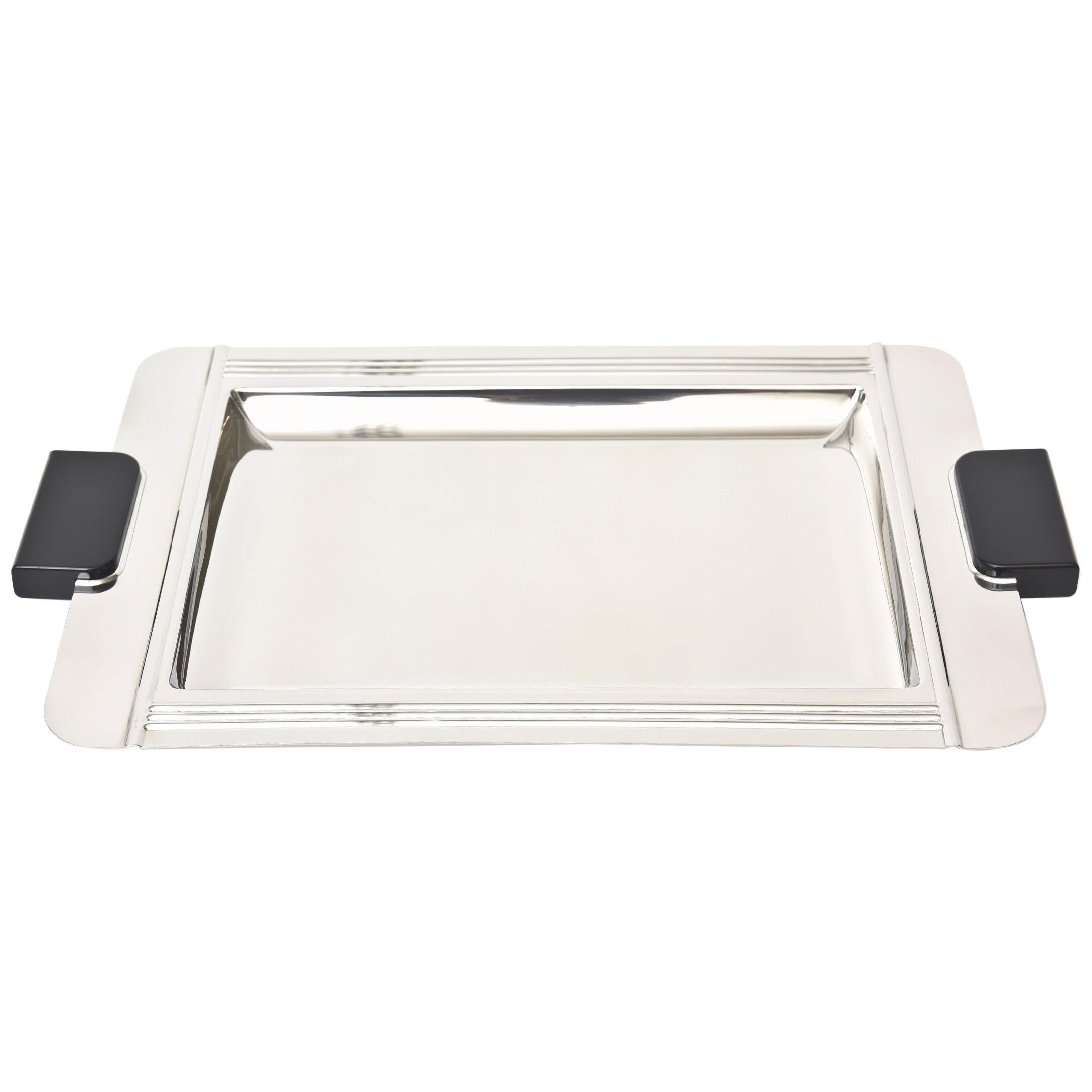 Stainless Steel and Resin Art Deco Tray Barware, French