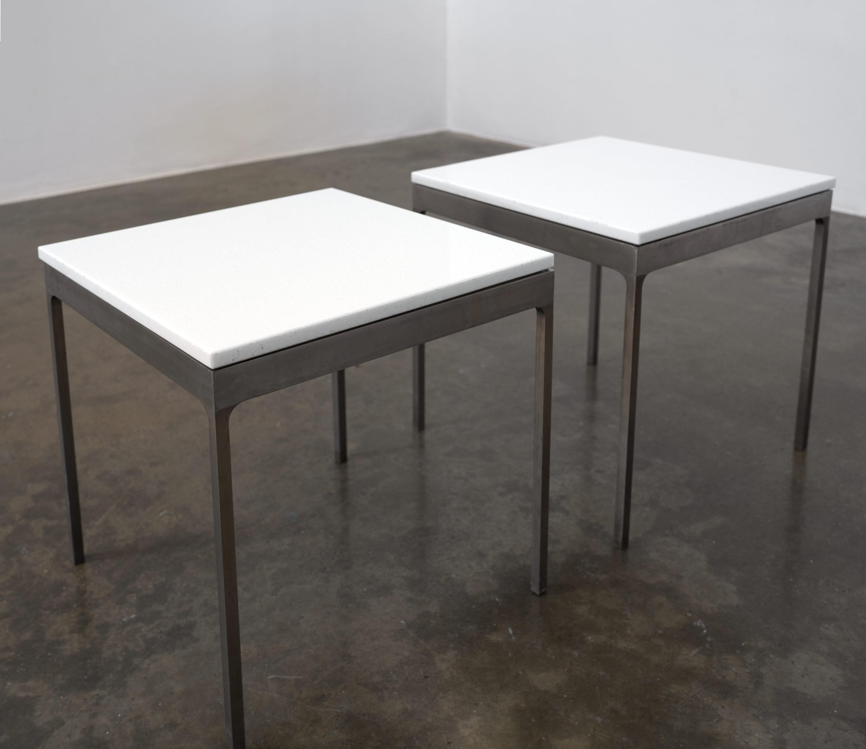 Beistelltische aus Edelstahl und Stein TA.18G von Nicos Zographos, ca. 1990 (Minimalistisch) im Angebot