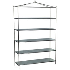Stainless Steel Antiqued Mirrored Etagere