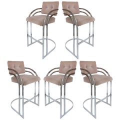 Stainless Steel Bar Stools for DIA 'Design Institute America' SET OF 3