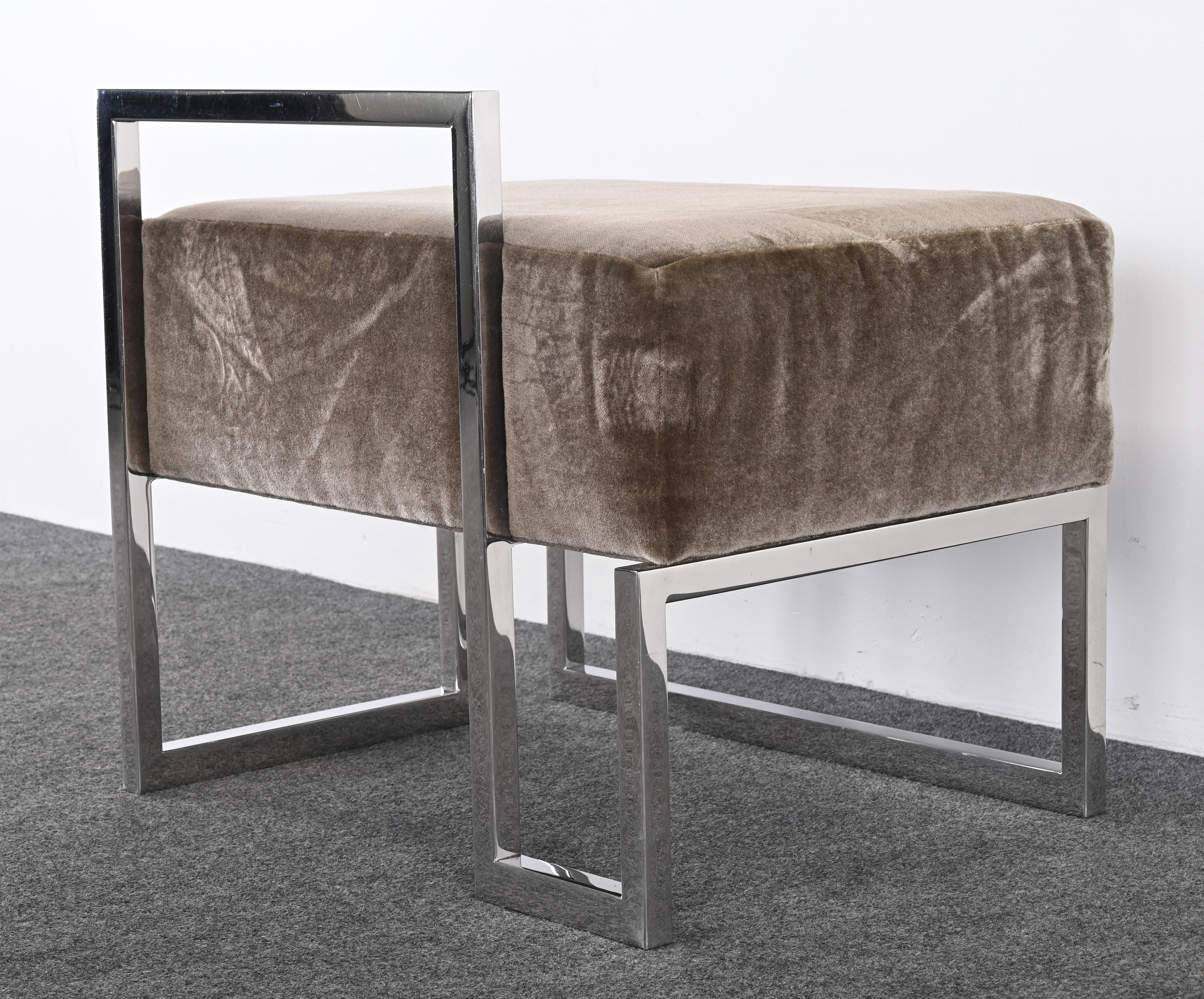 Stainless Steel Bench by Vladimir Kagan for Gucci, 1990s For Sale 3