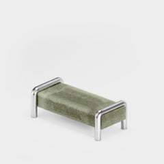 Stainless Steel, Lounge Bench, Bench, Upholstered by Fur, Modern Design