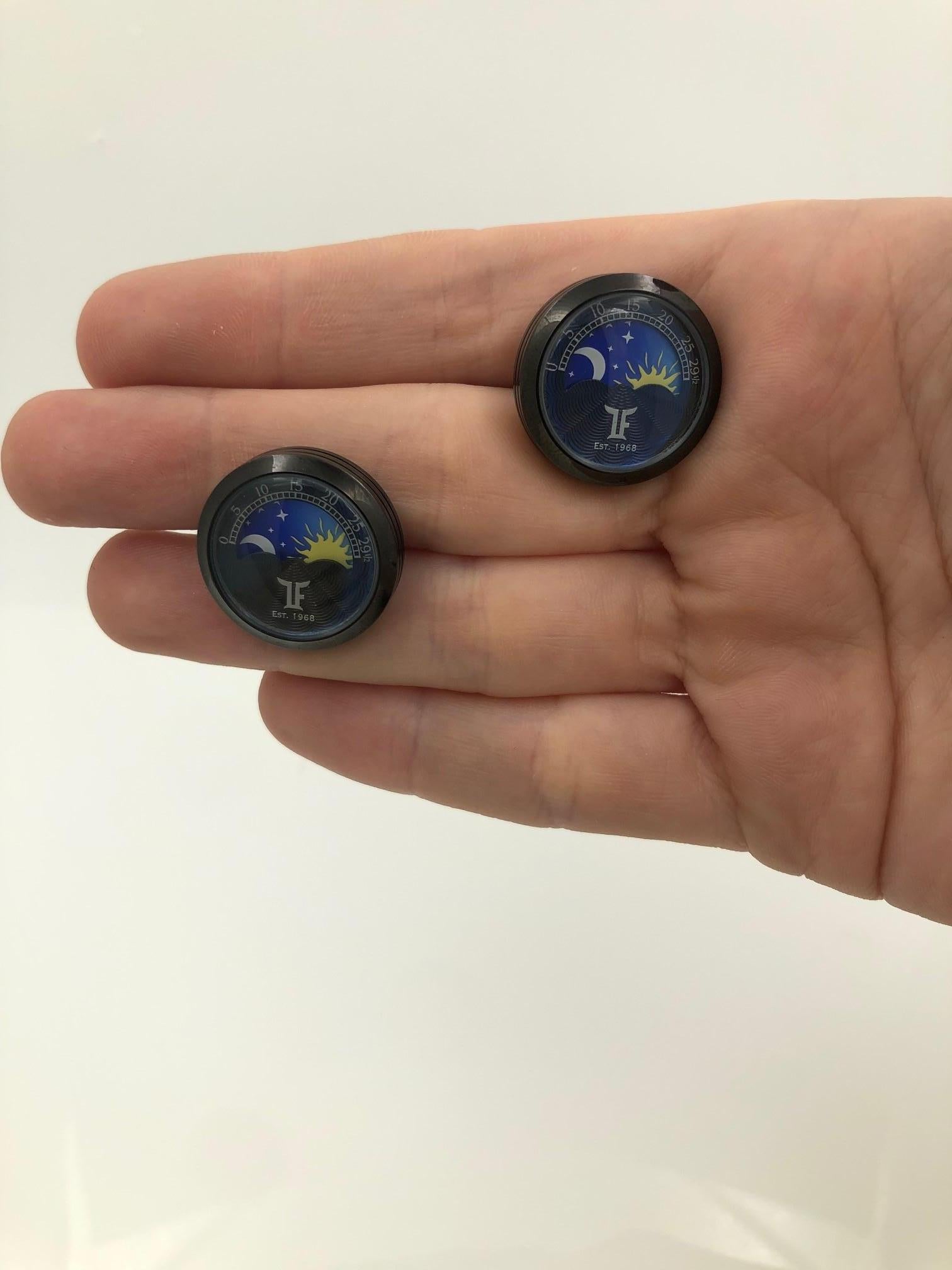 Stainless Steel Black PVD Moving Moonphase Cufflinks 1