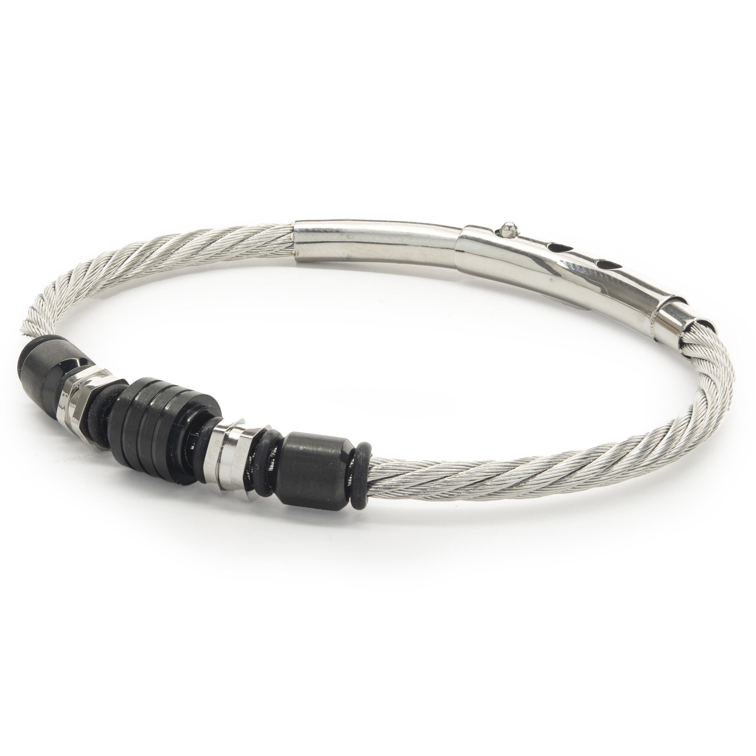 Women's or Men's Stainless Steel Cable Wrap Bracelet For Sale