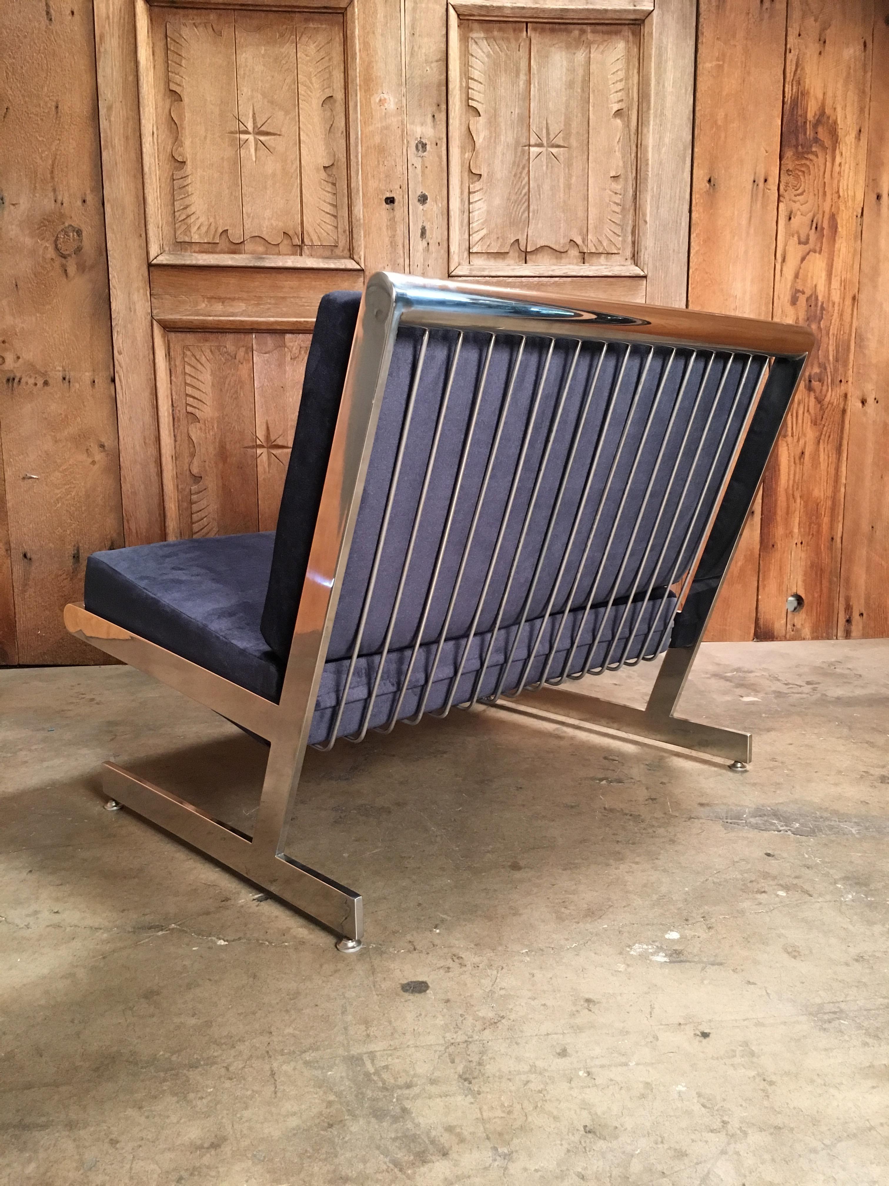Stainless Steel Cantilevered Lounge Chair 2