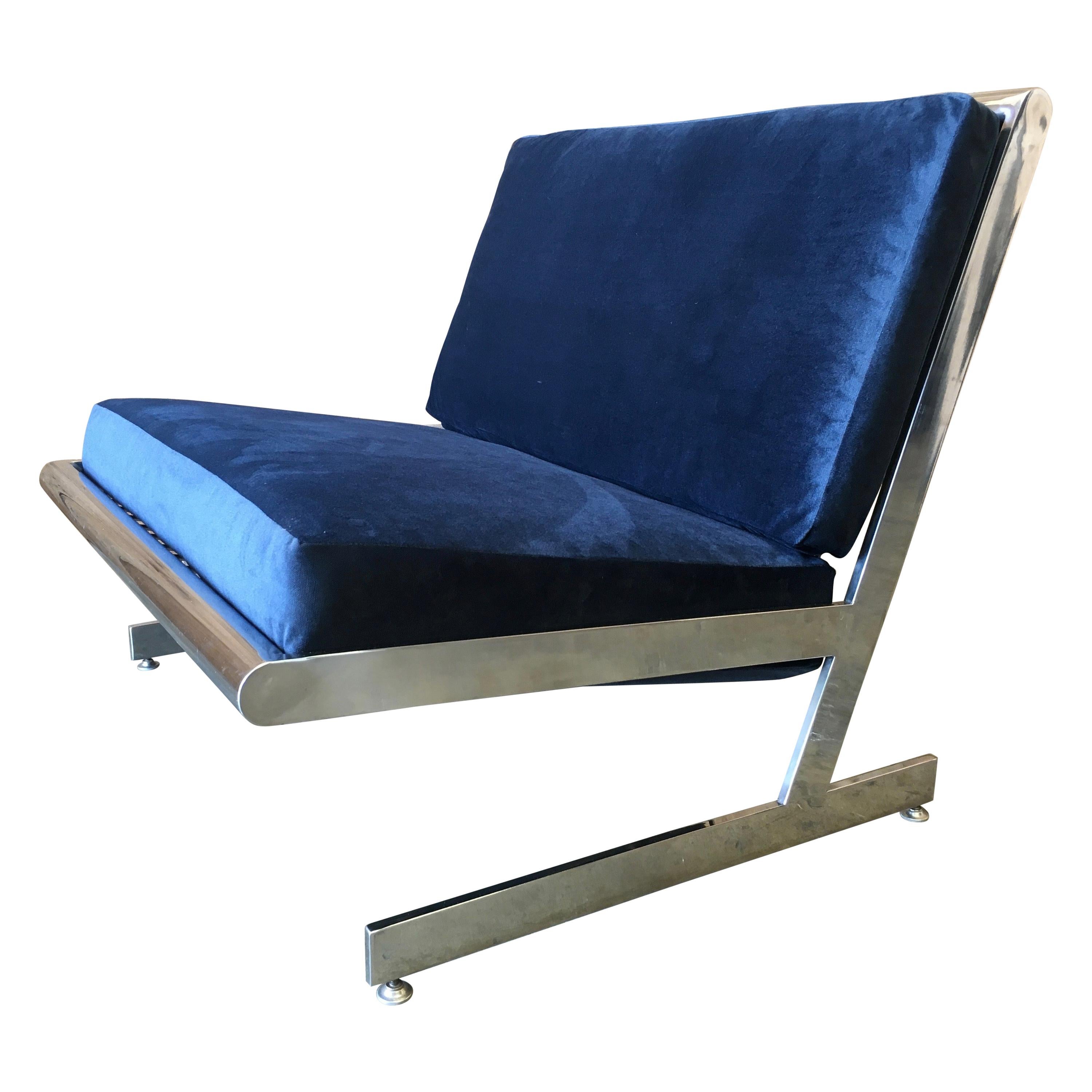 Stainless Steel Cantilevered Lounge Chair