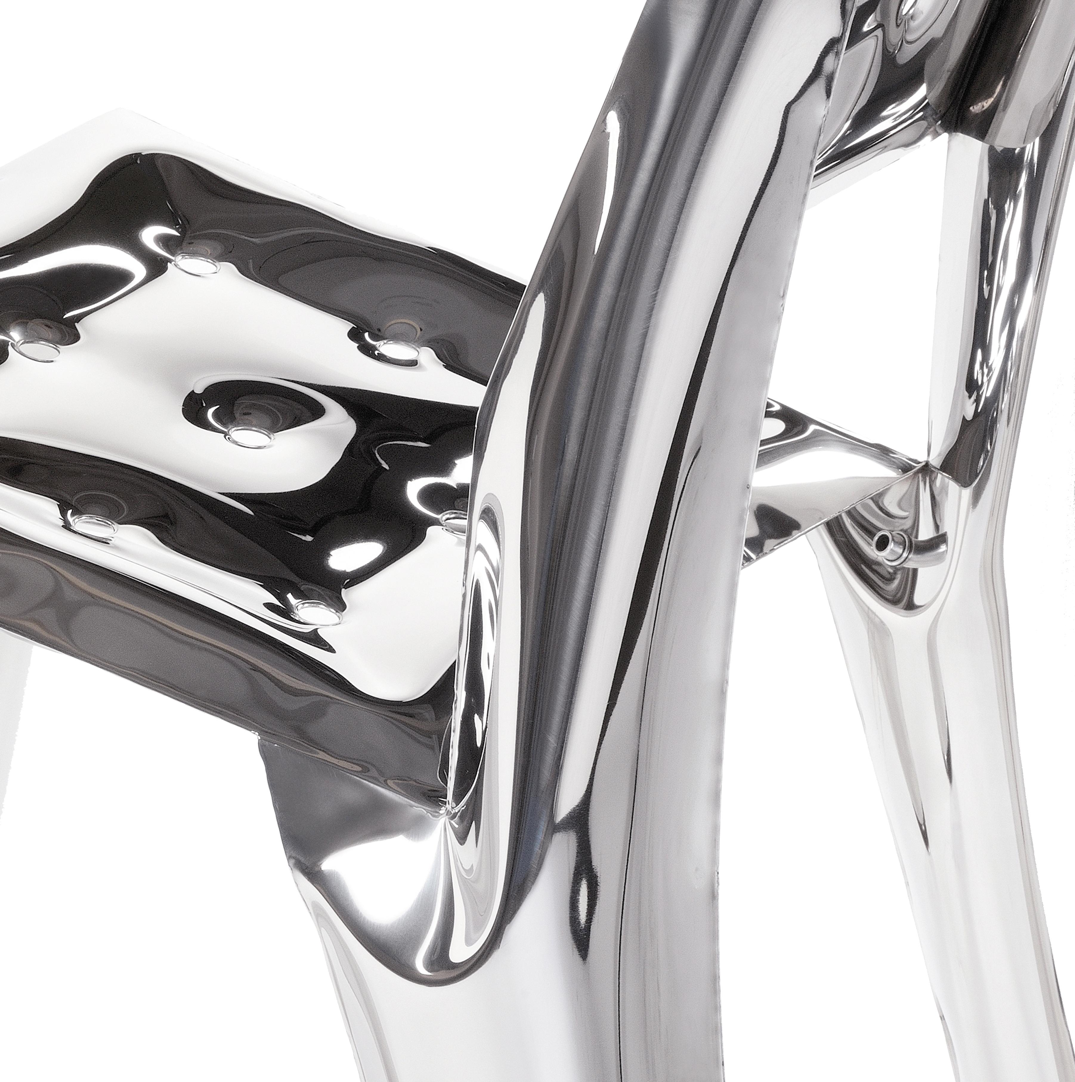 Organic Modern Stainless Steel Chippensteel 0.5 Sculptural Chair by Zieta For Sale