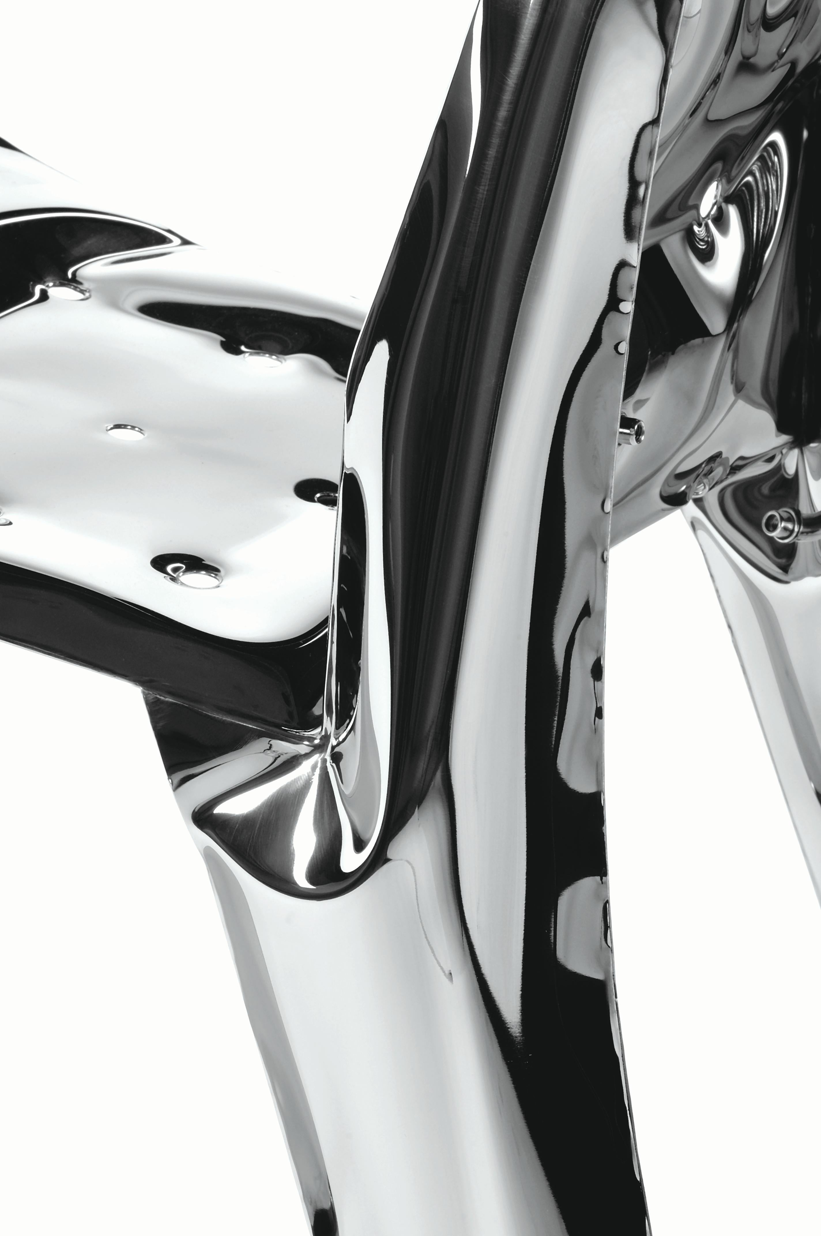 Polish Stainless Steel Chippensteel 0.5 Sculptural Chair by Zieta For Sale