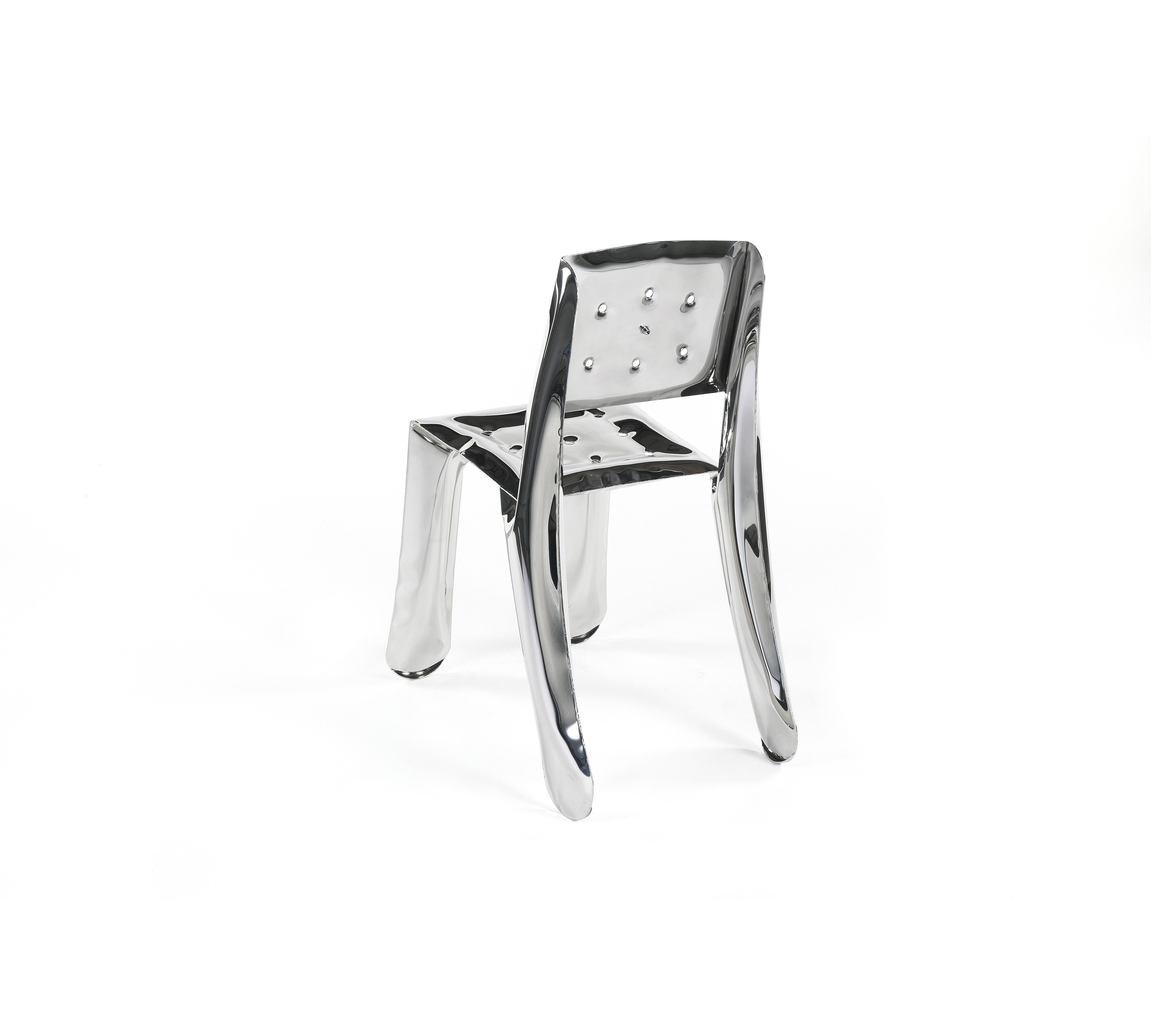 Edelstahl Chippensteel 0.5 Skulpturaler Stuhl von Zieta im Zustand „Neu“ im Angebot in Geneve, CH