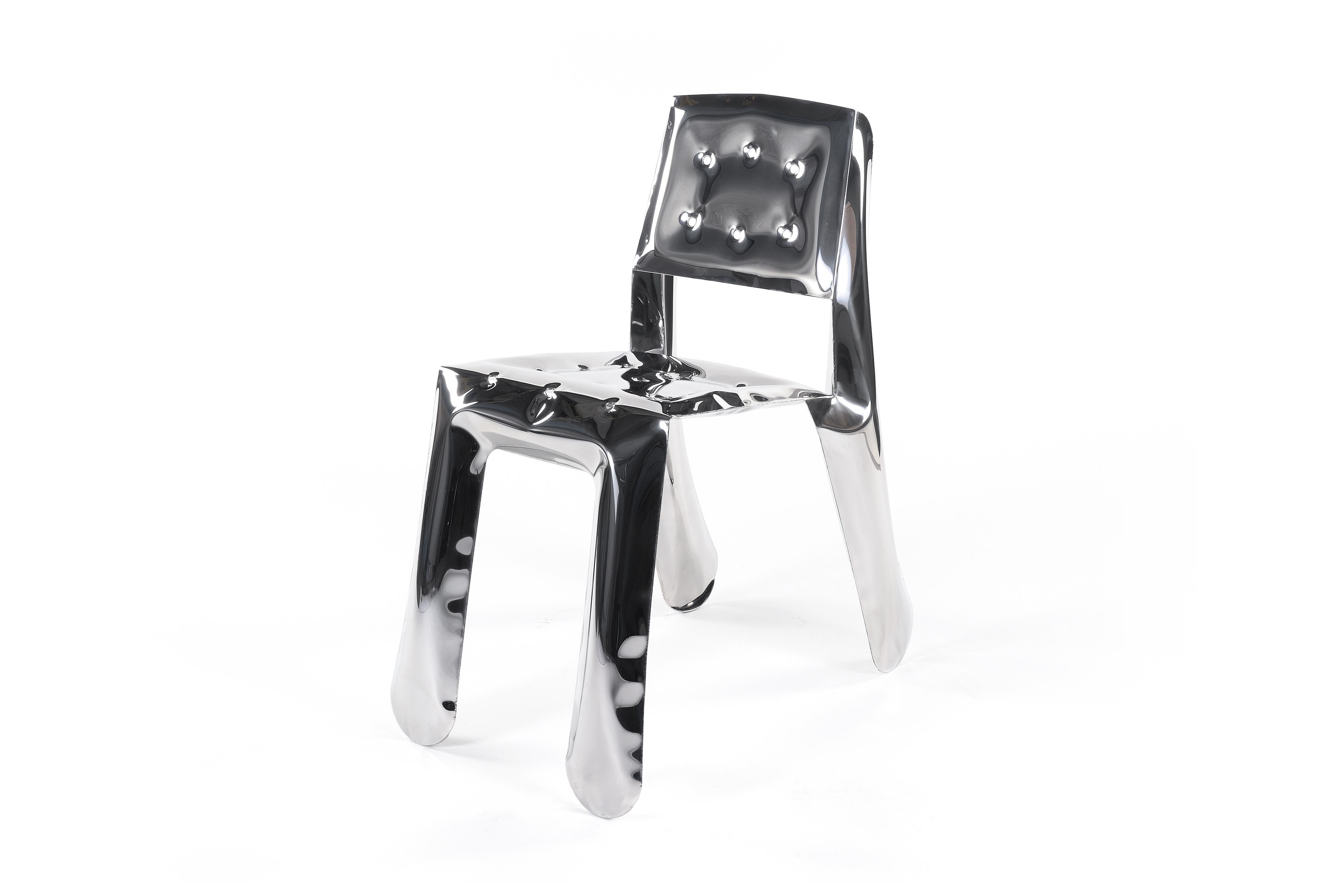 Stainless Steel Chippensteel 0.5 Sculptural Chair by Zieta In New Condition For Sale In Geneve, CH