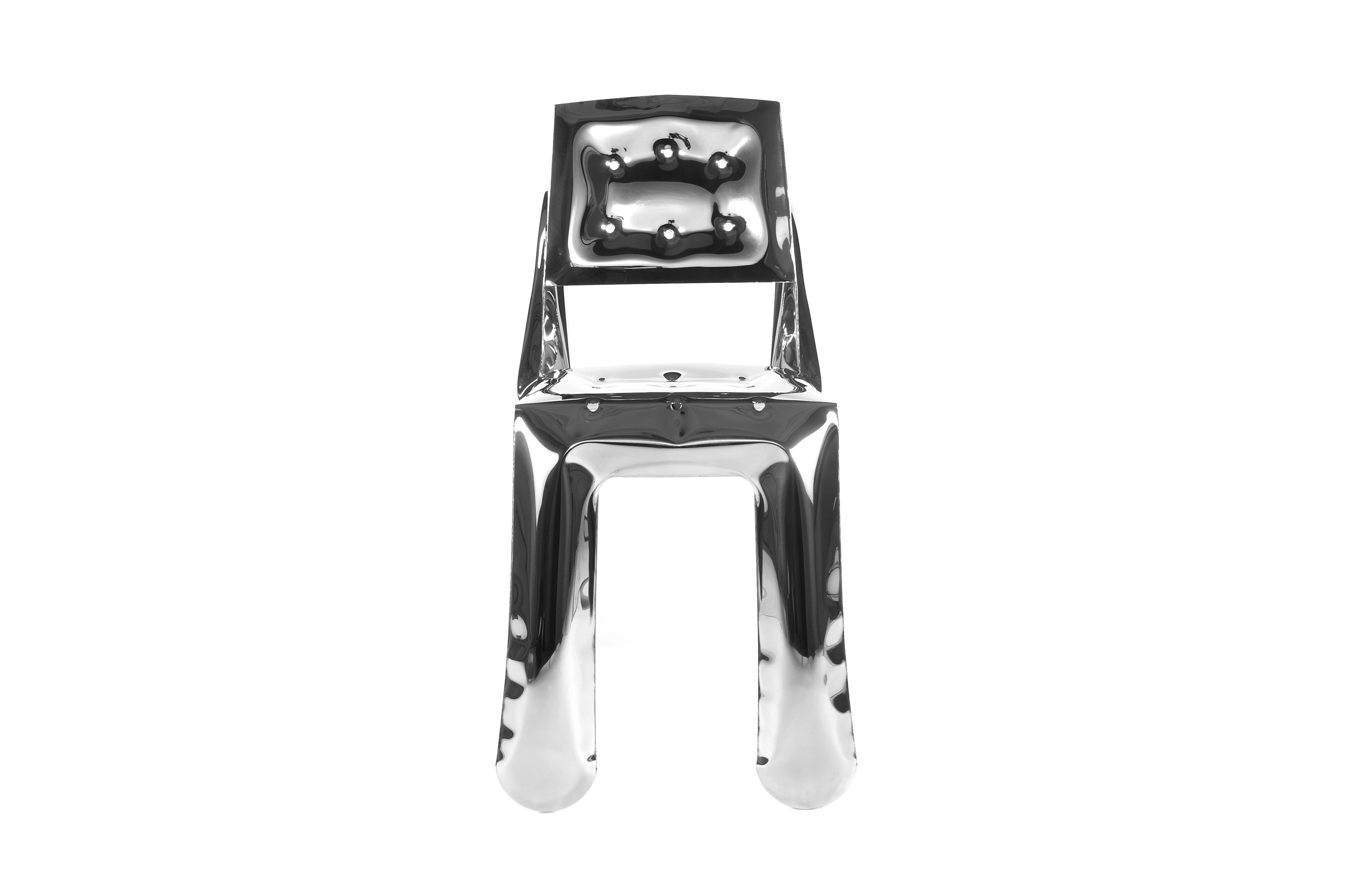 Edelstahl Chippensteel 0.5 Skulpturaler Stuhl von Zieta im Angebot 1
