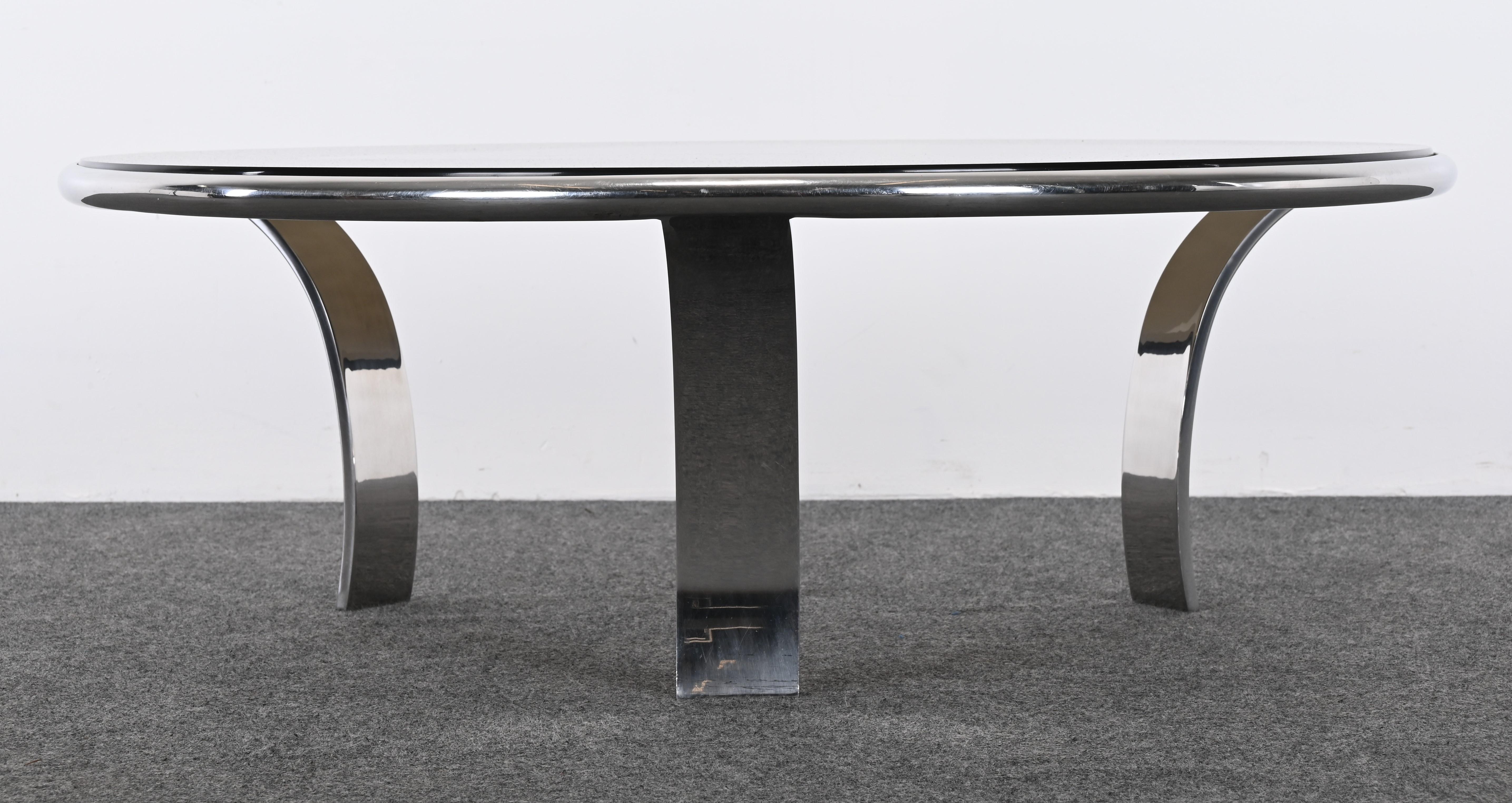 Mid-Century Modern Stainless Steel Coffee Table by Steelcase Designed by Gardner Leaver, 1970s For Sale