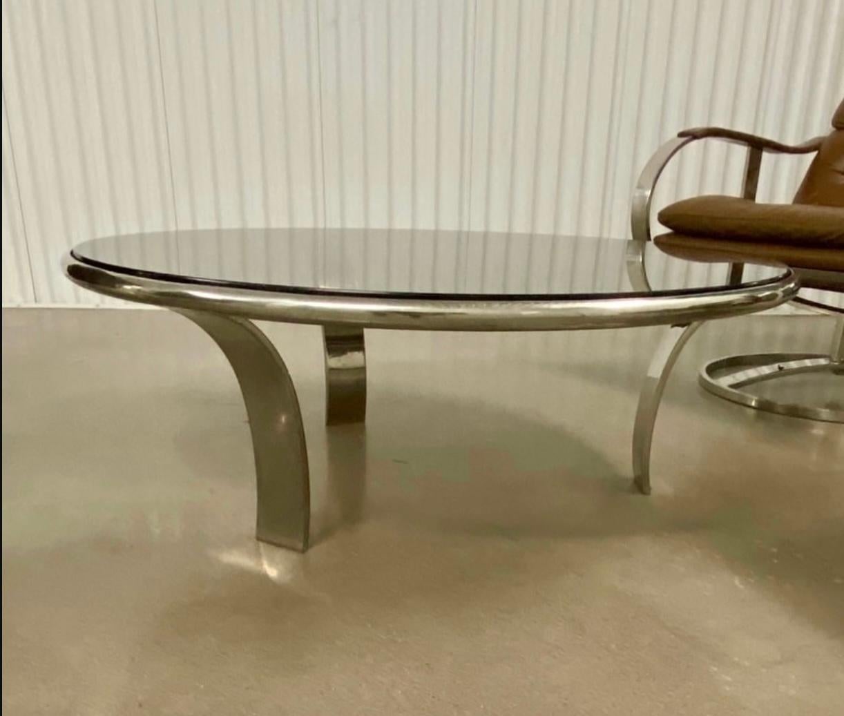 Couchtisch aus Edelstahl von Steelcase, entworfen von Gardner Leaver, 1970er Jahre (Moderne der Mitte des Jahrhunderts) im Angebot