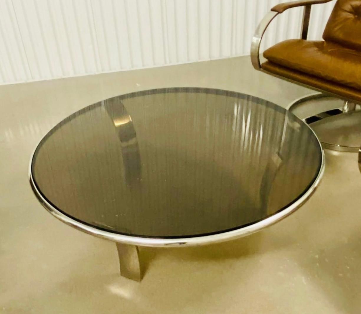 Couchtisch aus Edelstahl von Steelcase, entworfen von Gardner Leaver, 1970er Jahre (amerikanisch) im Angebot