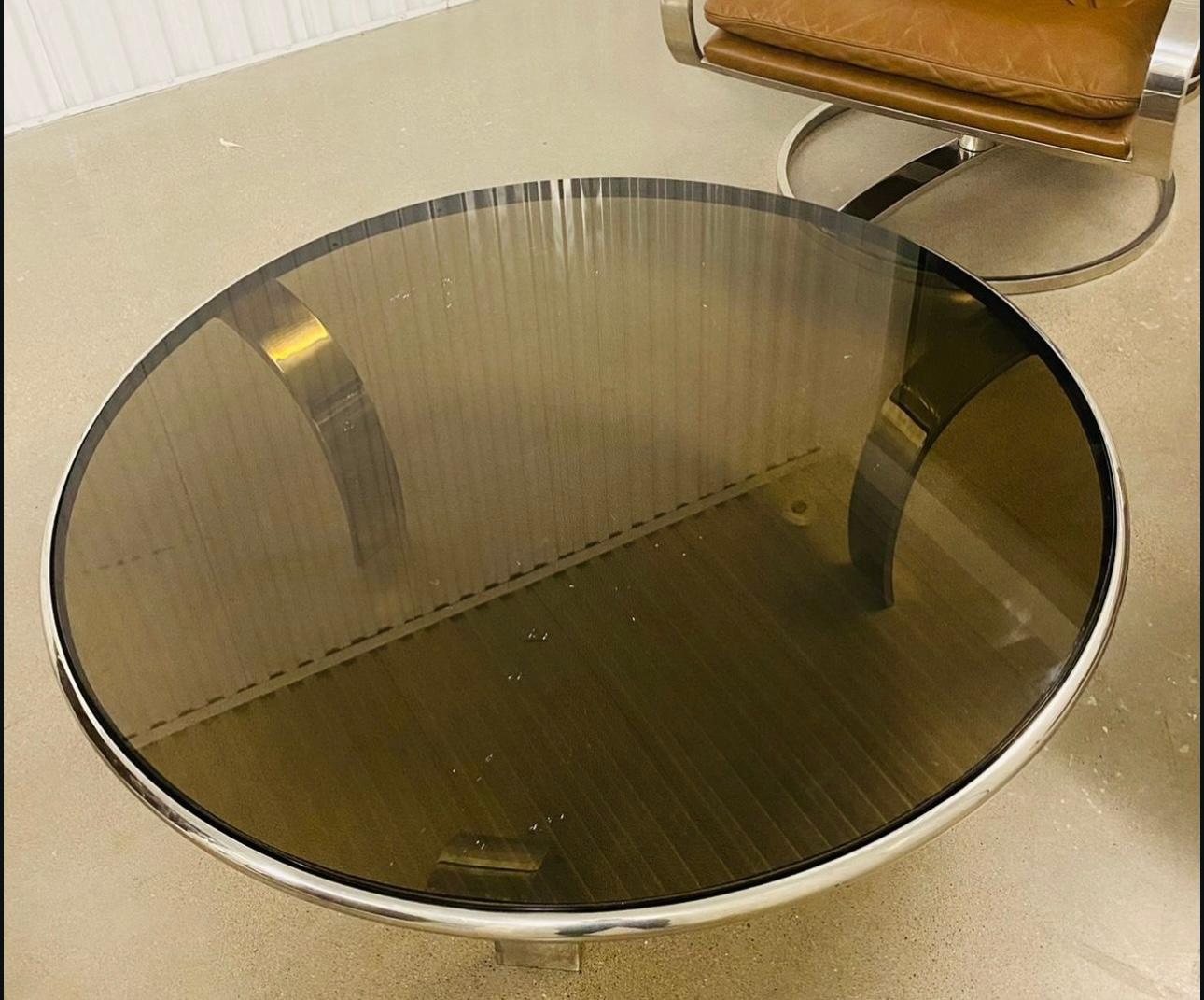 Couchtisch aus Edelstahl von Steelcase, entworfen von Gardner Leaver, 1970er Jahre (Poliert) im Angebot