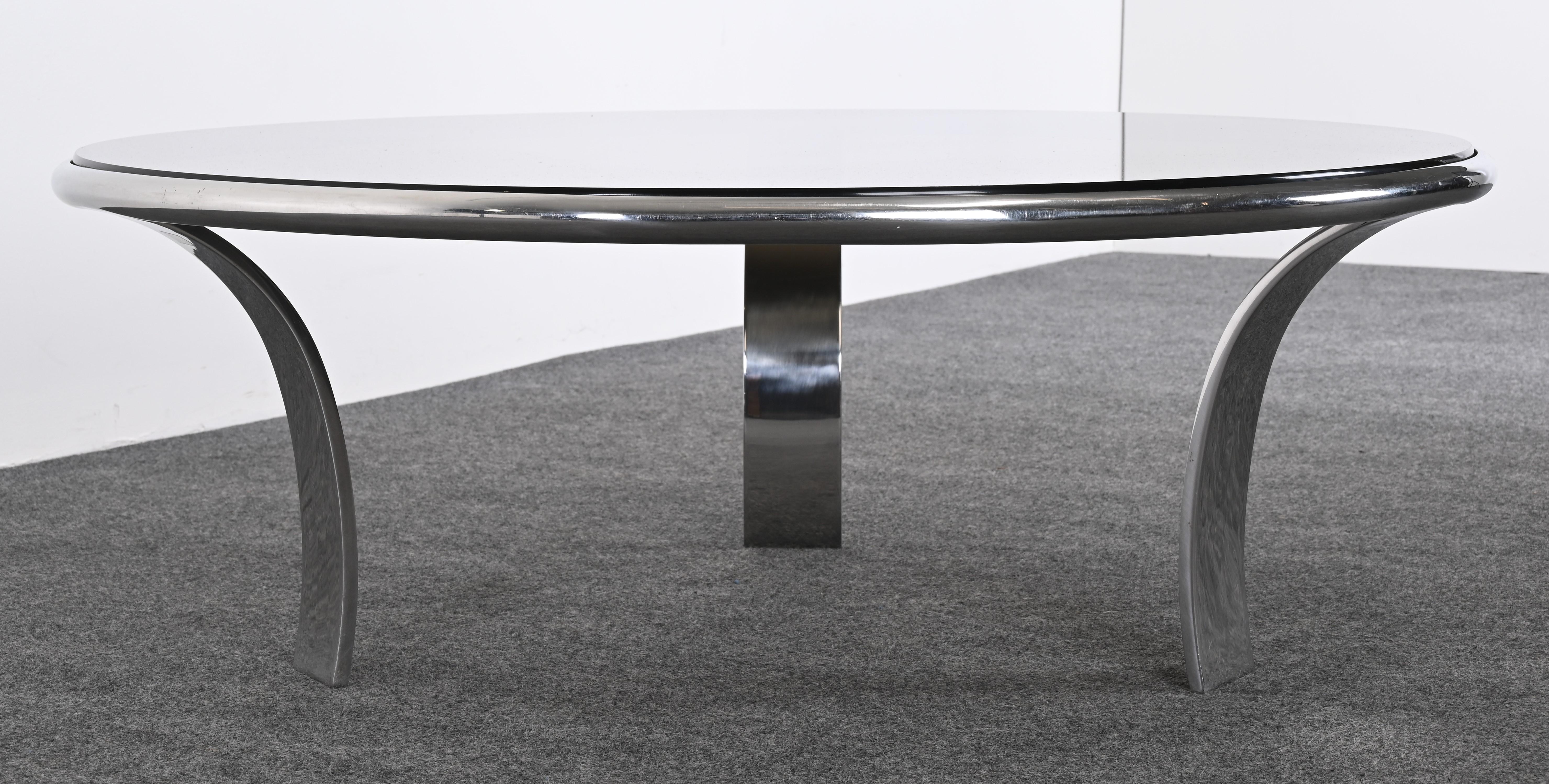 Late 20th Century Stainless Steel Coffee Table by Steelcase Designed by Gardner Leaver, 1970s For Sale