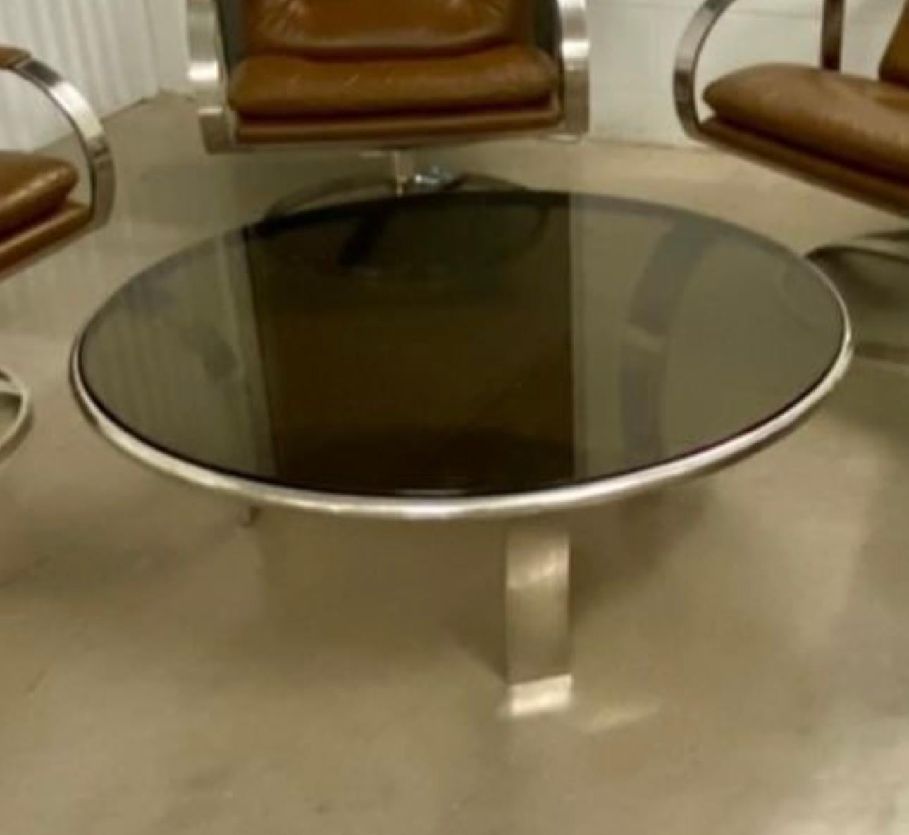 Couchtisch aus Edelstahl von Steelcase, entworfen von Gardner Leaver, 1970er Jahre im Zustand „Gut“ im Angebot in Stafford, TX
