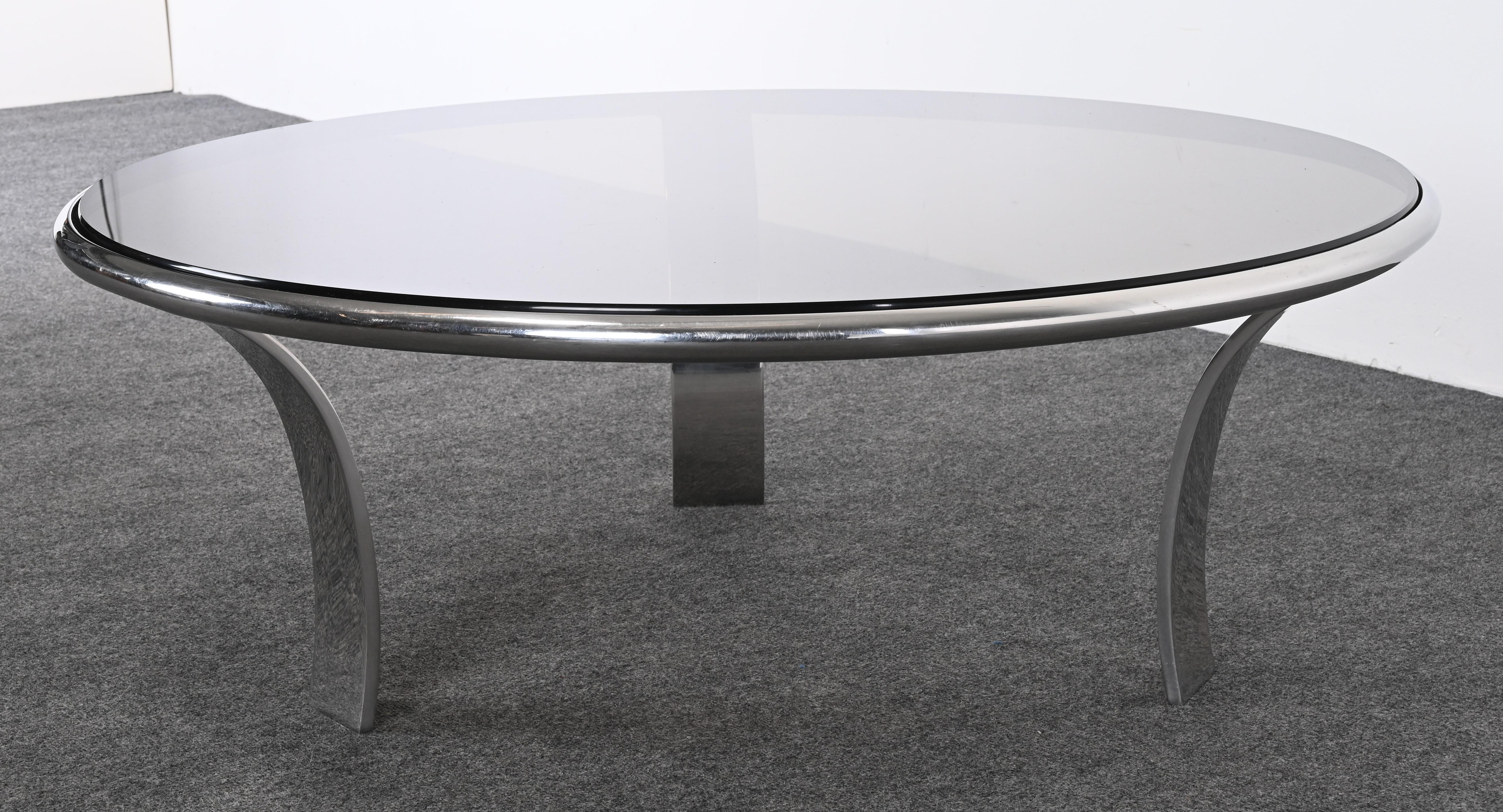 Stainless Steel Coffee Table by Steelcase Designed by Gardner Leaver, 1970s For Sale 1