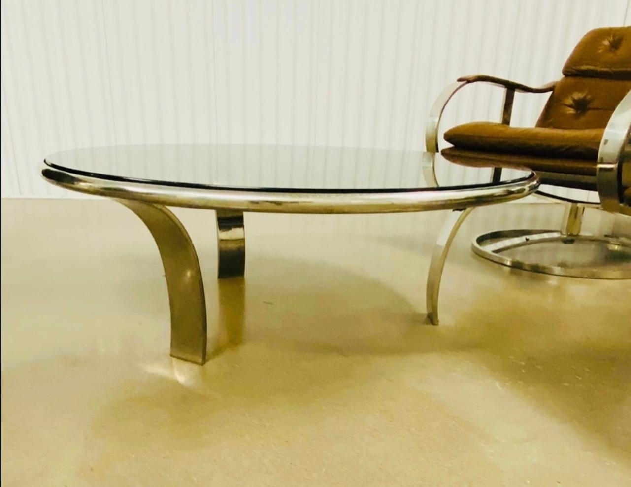 Couchtisch aus Edelstahl von Steelcase, entworfen von Gardner Leaver, 1970er Jahre im Angebot 1