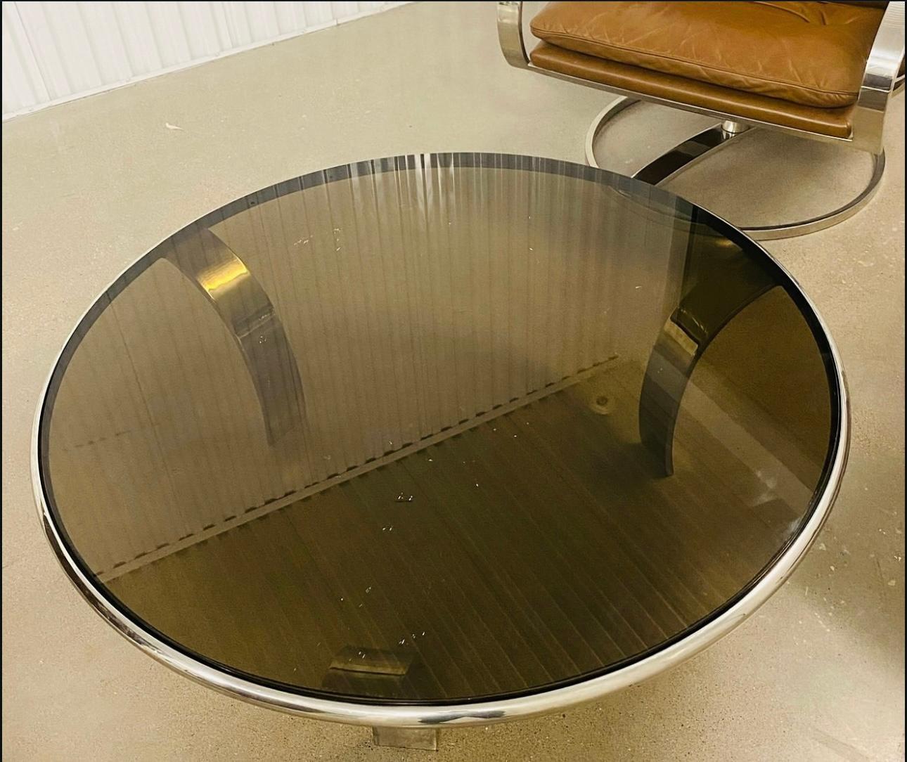 Couchtisch aus Edelstahl von Steelcase, entworfen von Gardner Leaver, 1970er Jahre im Angebot 2