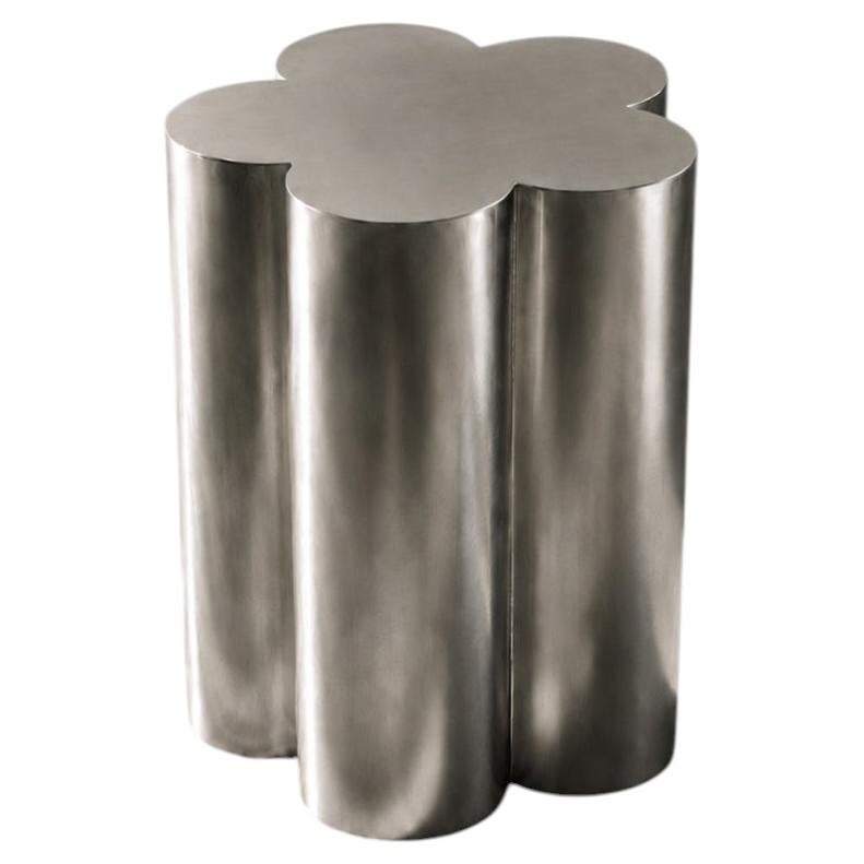 Stainless Steel Coffee Table, Satin/Polished Floral Design, Barvinok, Ukraine