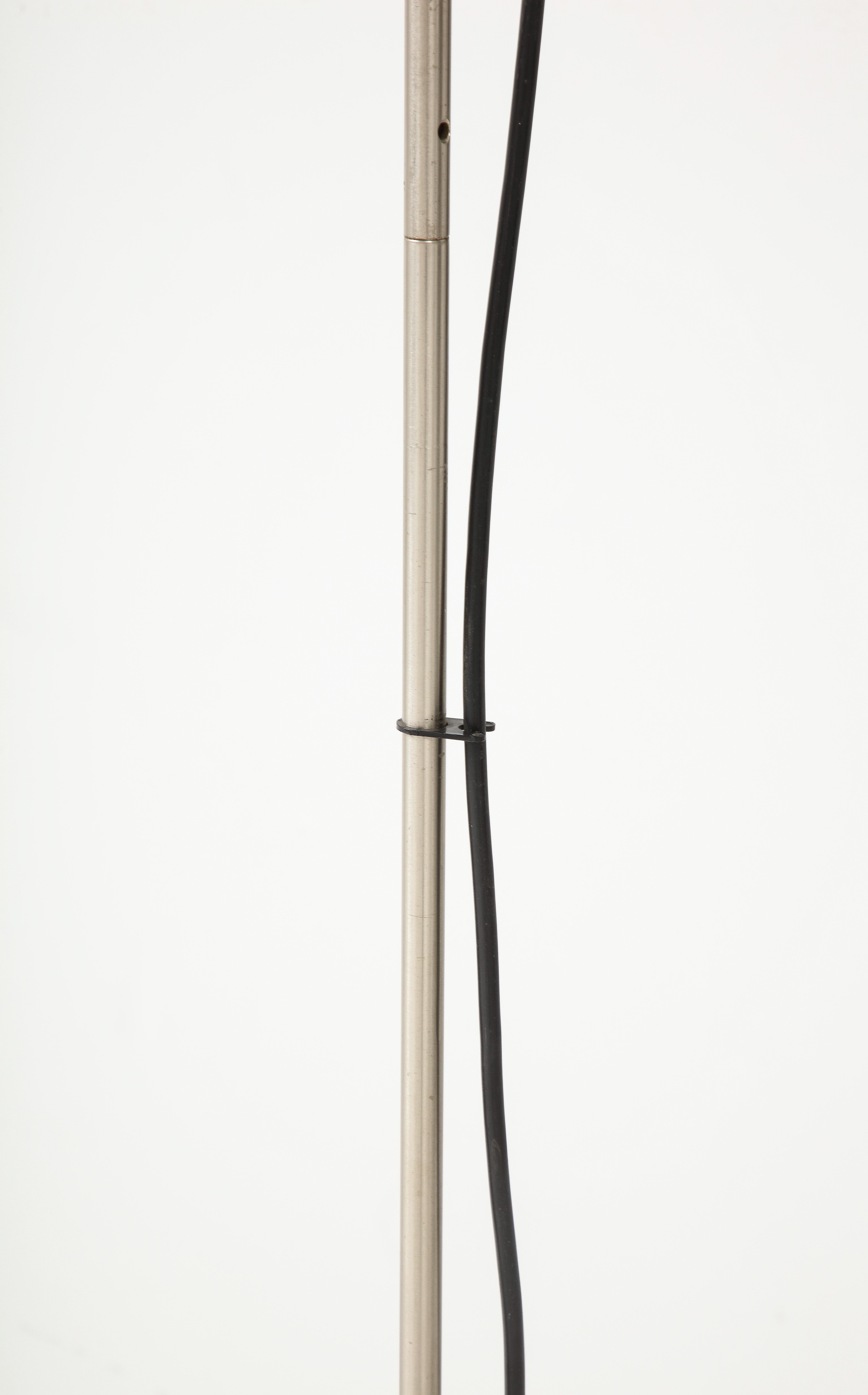 Stainless Steel & Concrete Base Floor Lamp by Tito Agnoli f. Oluce - Italy 1960s 7