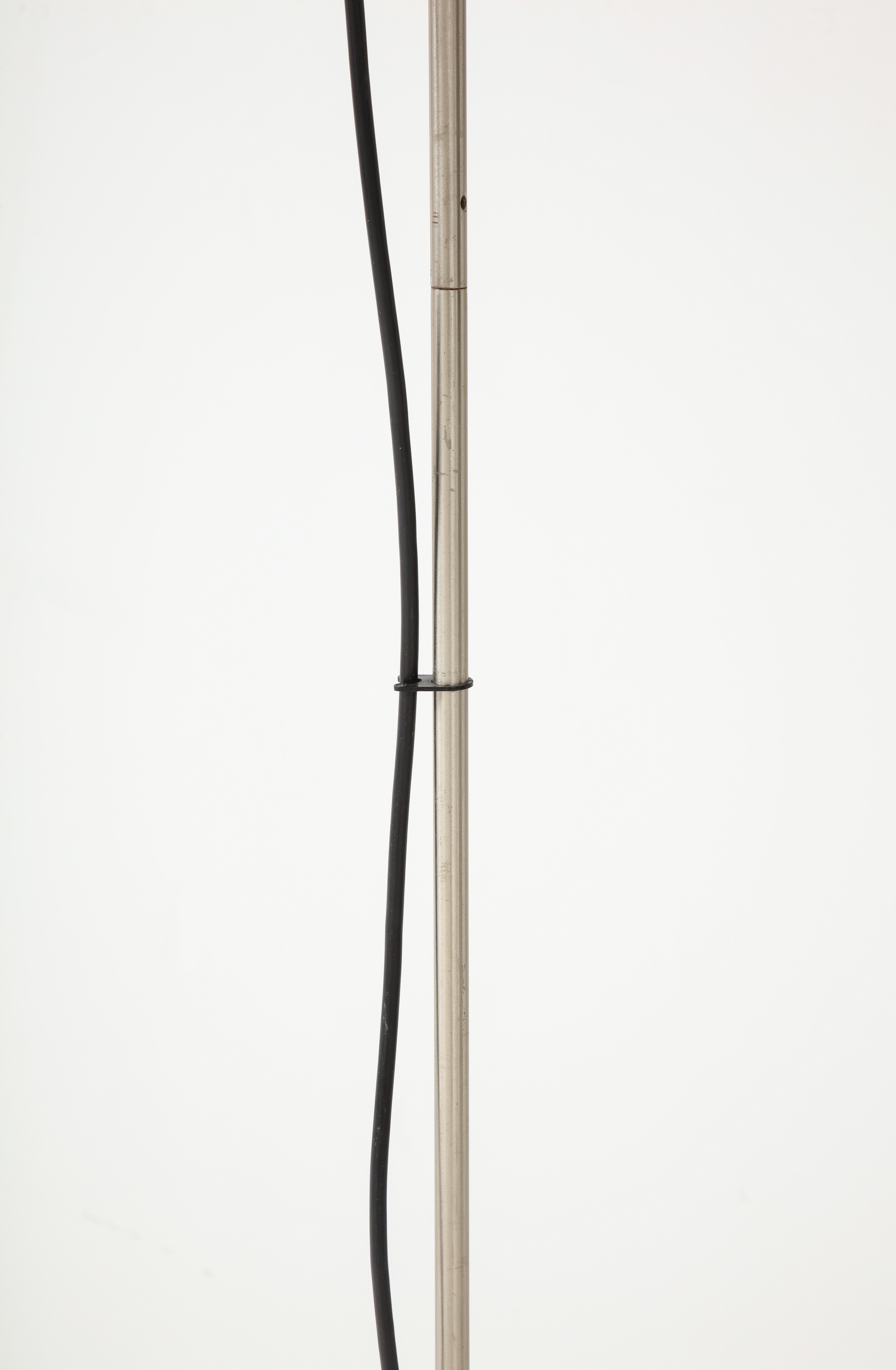 Stainless Steel & Concrete Base Floor Lamp by Tito Agnoli f. Oluce - Italy 1960s 4