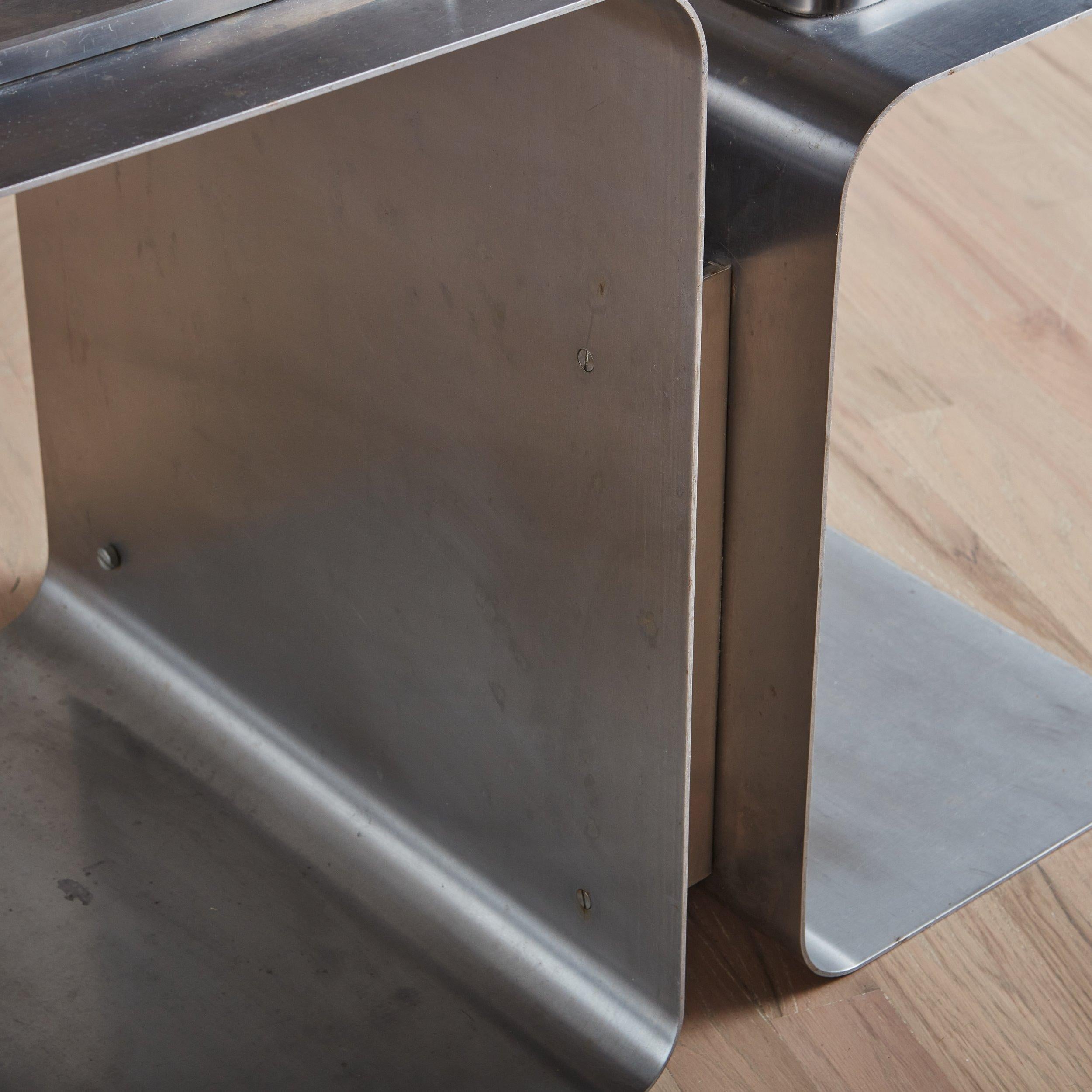 Stainless Steel Console by François Monnet for Kappa, France 1970s For Sale 1